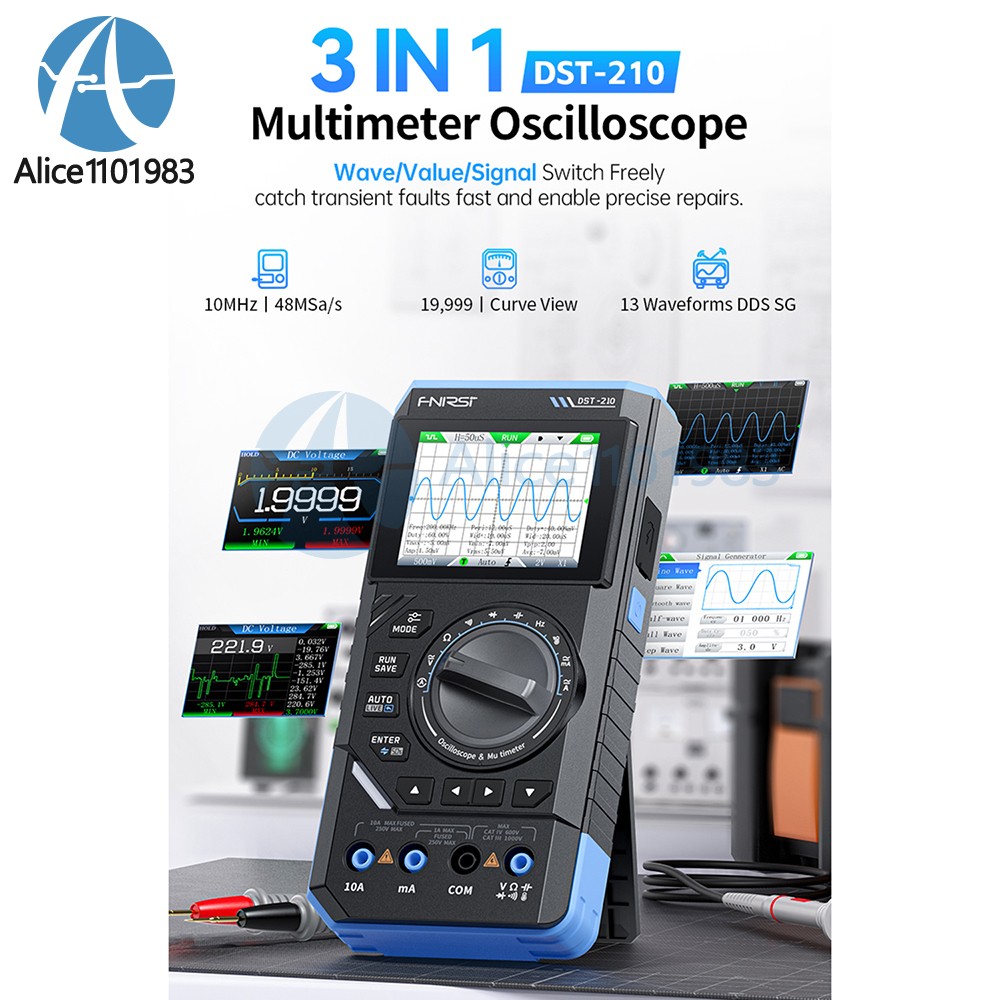 FNIRSI 2C23T 2C53T Digital Oscilloscope Multimeter Function Signal Generator