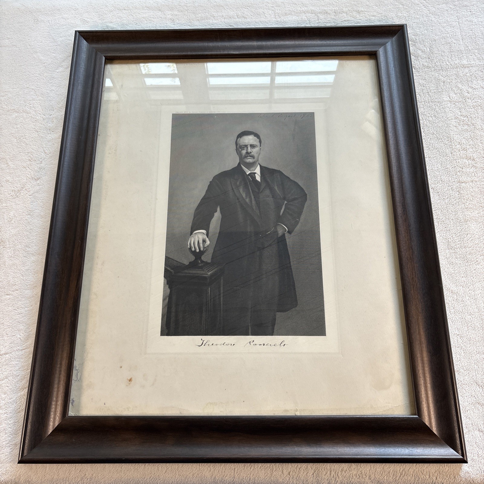 1903 Theodore Roosevelt Photogravure Portrait Gravure Co. of America Framed