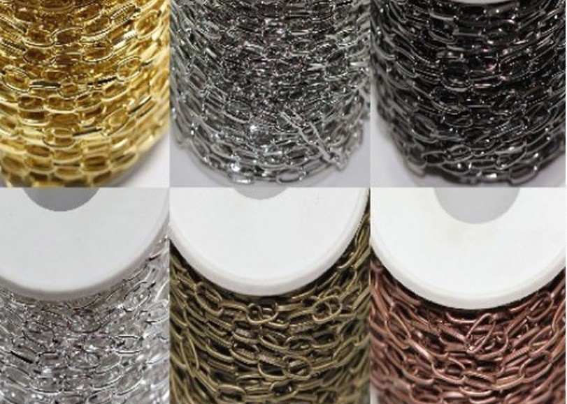 Paper Clip Chains Silver Gold Gunmetal Copper Bronze Rose 5mm x 10mm layering
