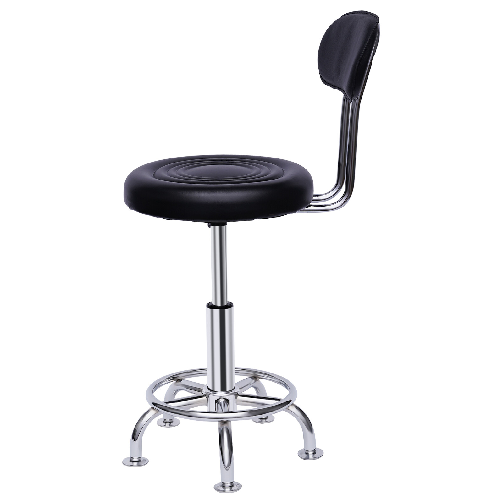 Work Shop Stool Bench Hydraulic Chair Bar Garage Adjustable Height+Back+Footrest