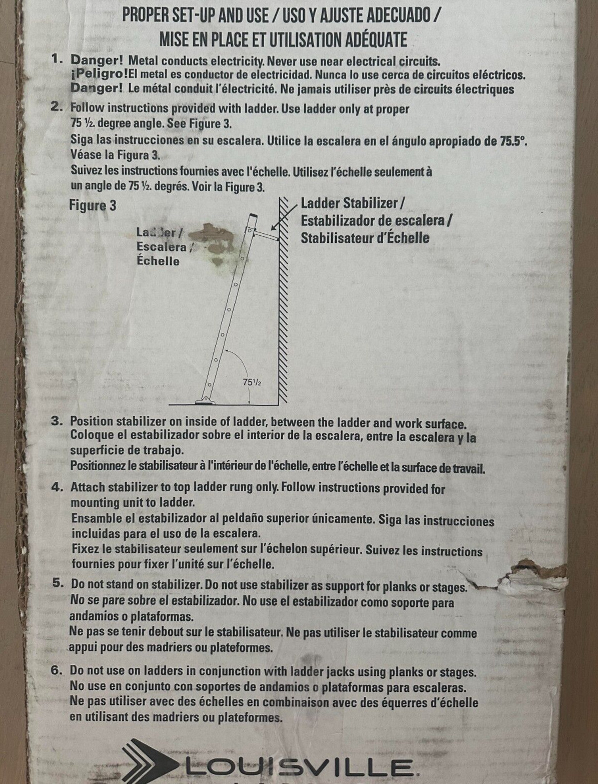 LOUISVILLE LP-2200-00 Ladder Stabilizer, Silver