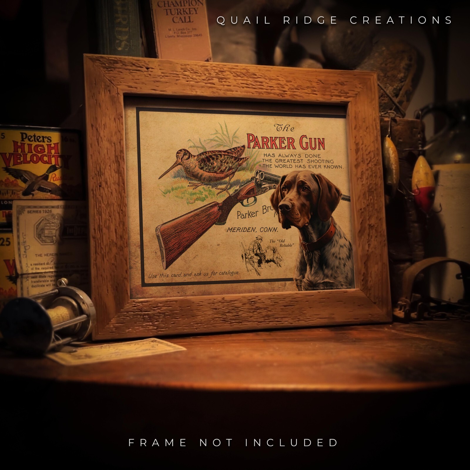 Parker Gun Advertising Art Print 8X10 German Shorthair Hunting Dog Wall Decor