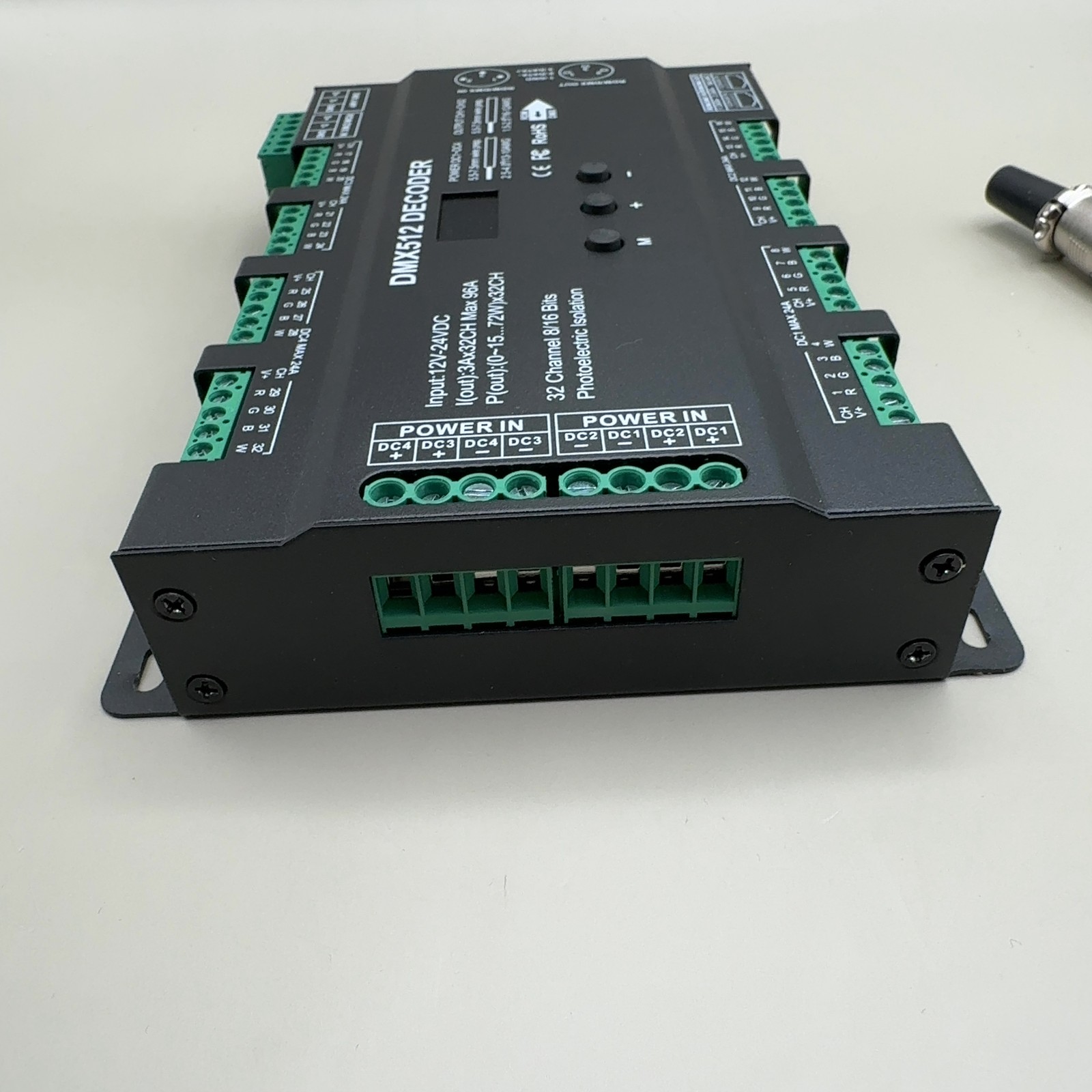 32CH 96A RGBW DMX512 Decoder 16Bit 8KHz LED Driver DC12-24V RDM Display