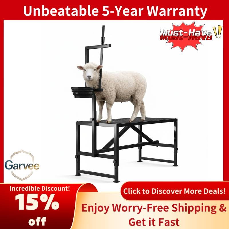 Metal Goat Milking & Shearing Stand | 47", 600LB Capacity, Adjustable Legs