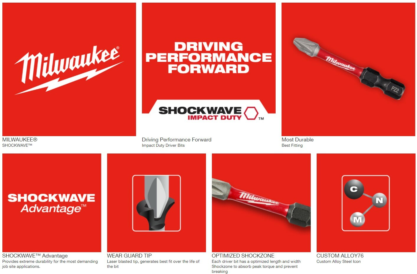 Milwaukee 6 Inch Shockwave Impact Driver Bits All Sizes SHIPS NOW!