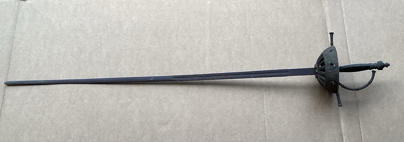 Vintage Cup Hilt Rapier Sword Used Collectible Fencing Decor