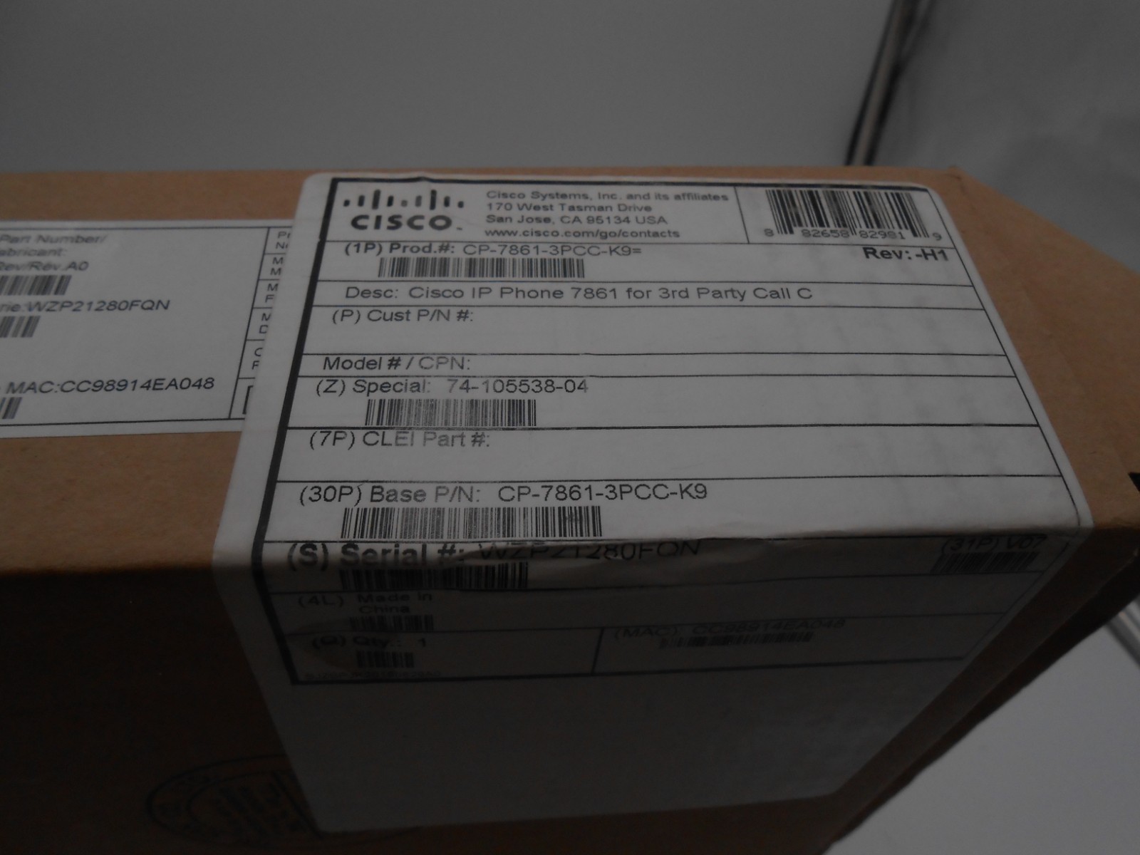 Cisco 7861 IP Phone with Multiplatform Firmware CP-7861-3PCC-K9 NEW NOS