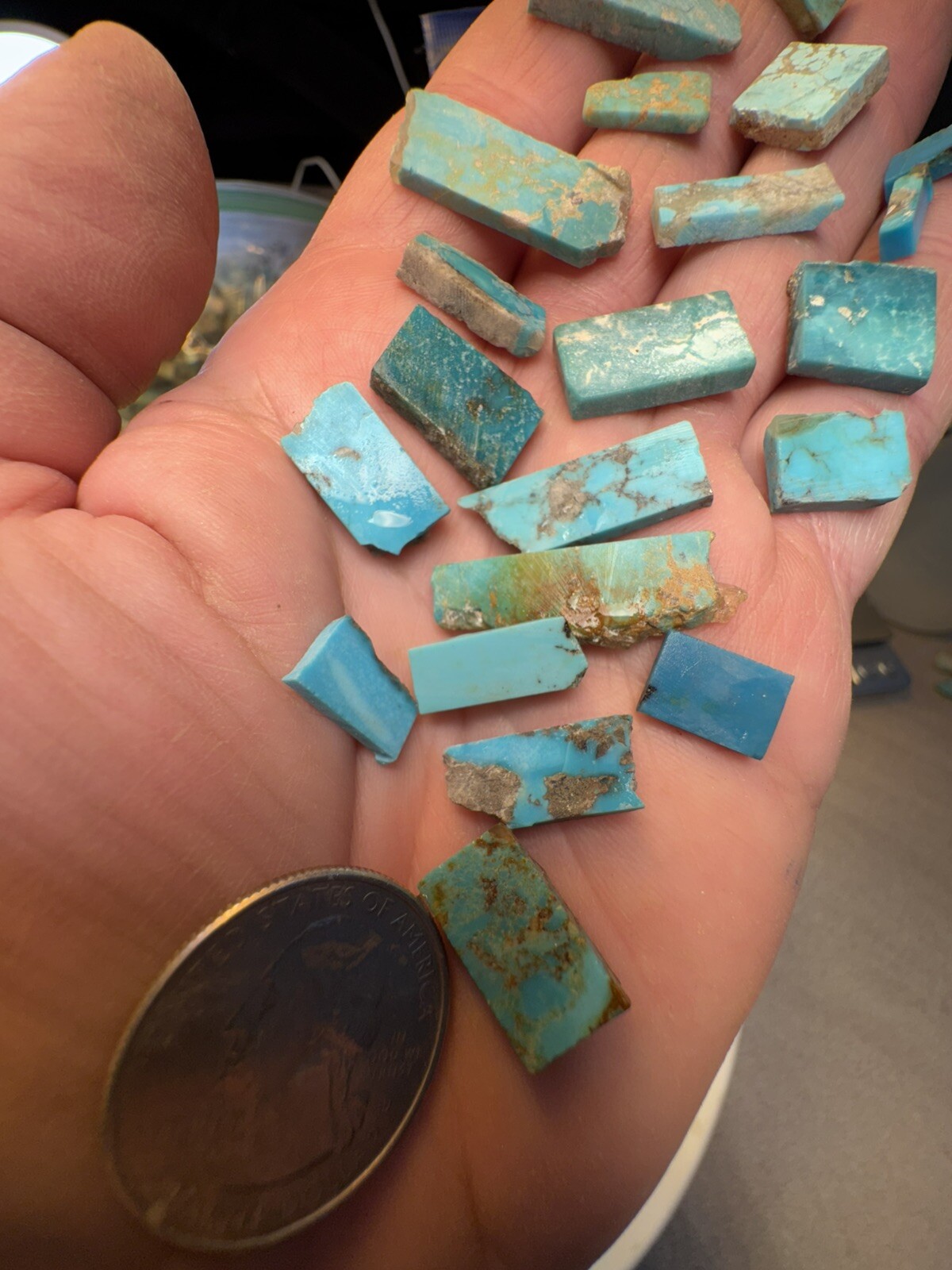 !118g Bell Trading Post Turquoise! SLASHED! Squared Up Corinthian Slabs!