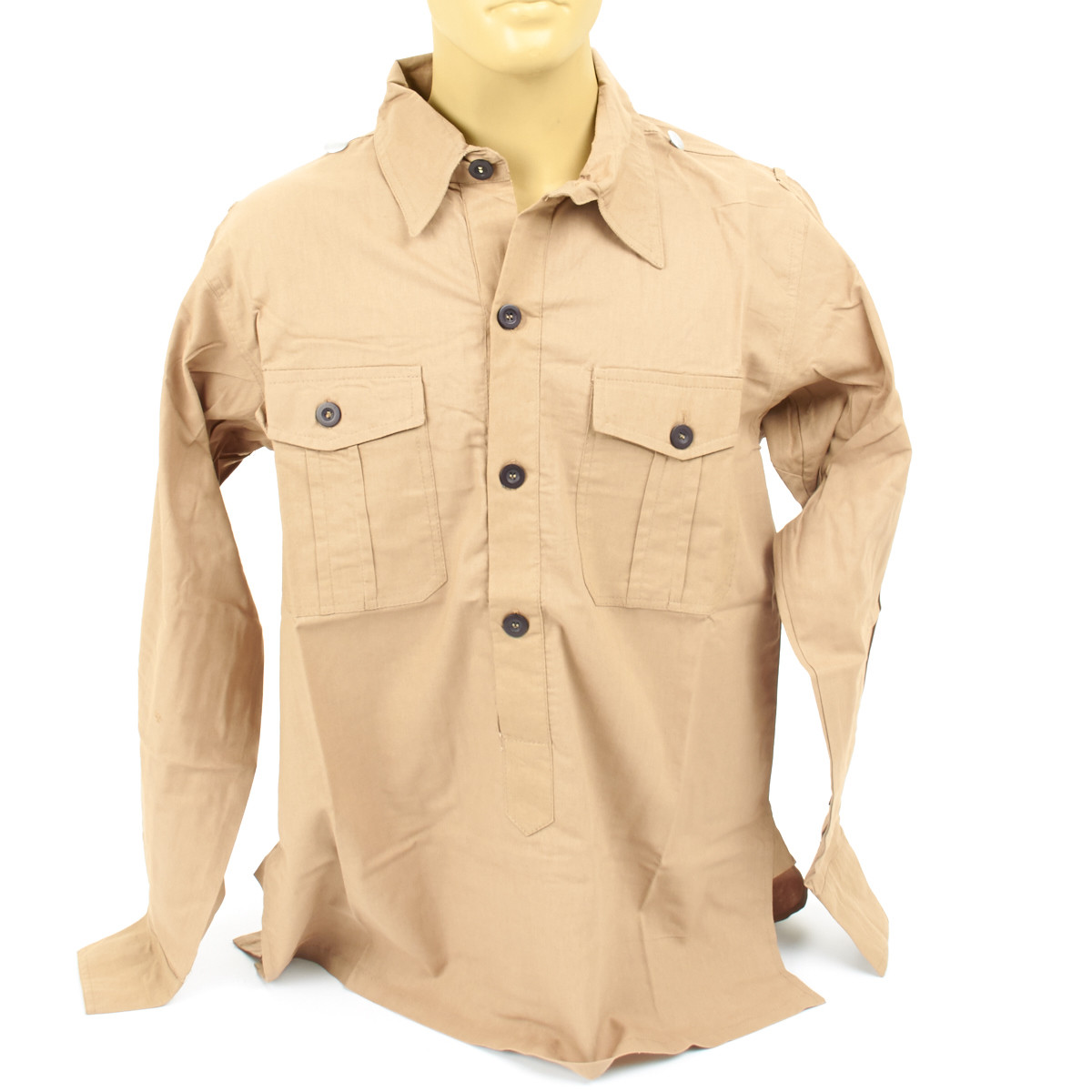 German WWII DAK Light Brown Field Shirt- XL: US 44-46