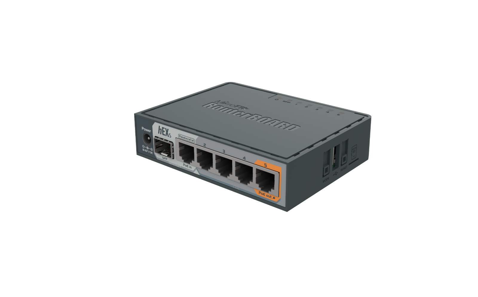 Mikrotik hEX S RB760iGS Router 5X Gigabit Ethernet, SFP, Dual Core 880MHz CPU