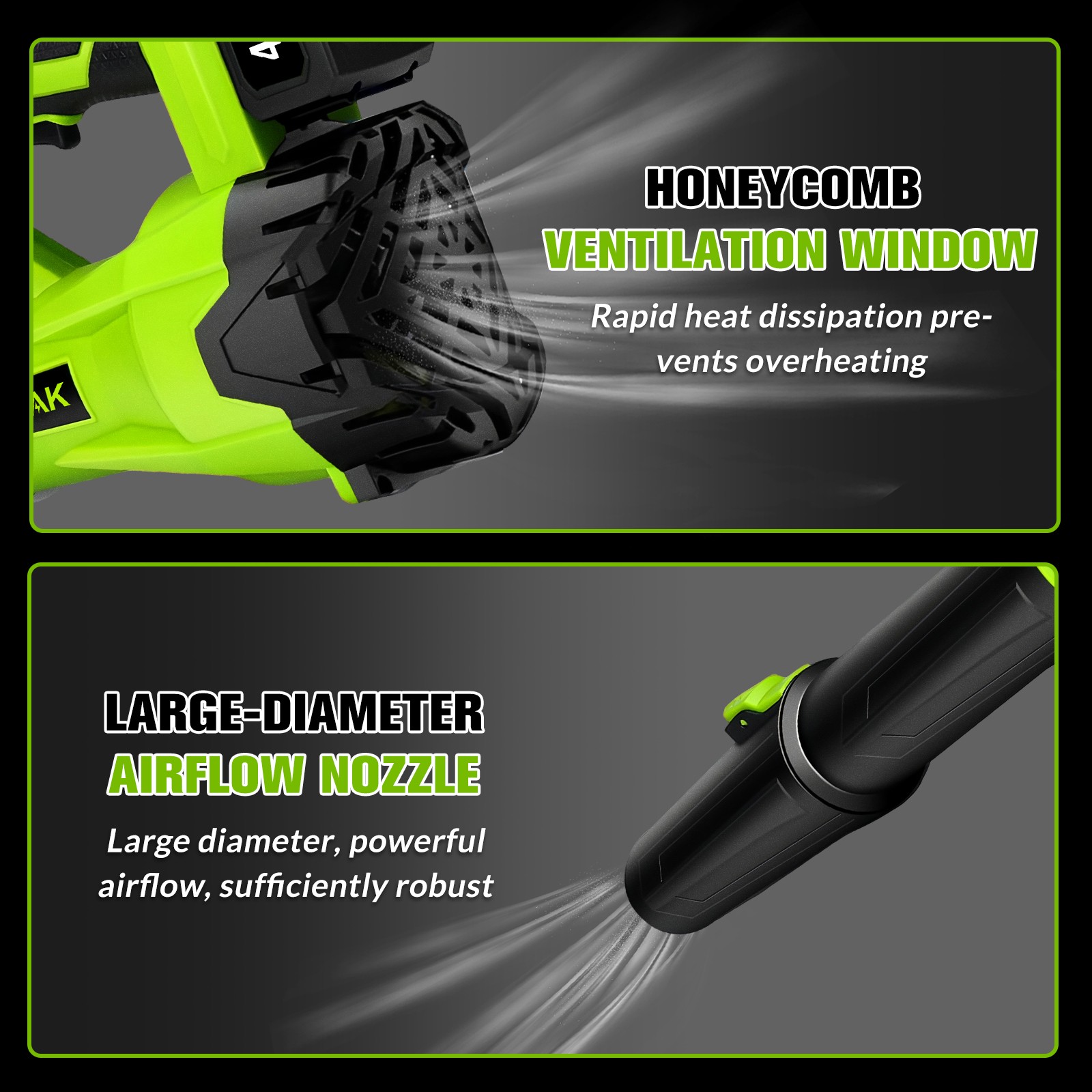 New Cordless Leaf Blower 650CFM/280MPH & 6 Speed Levels Electric w/2 Batteries