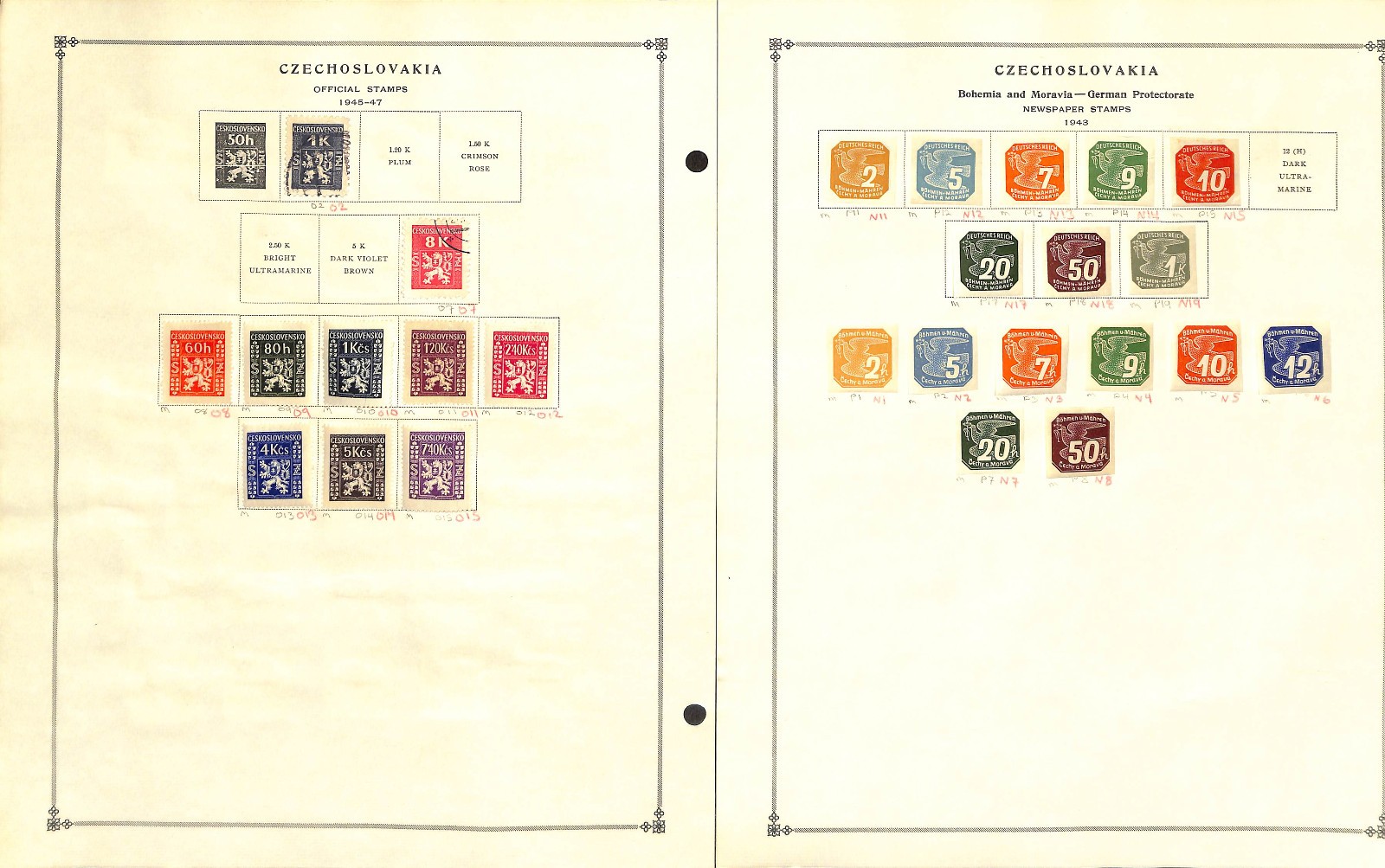 Czechoslovakia Stamp Collection on 60 Scott International Pages, 1918..1996 (BA)