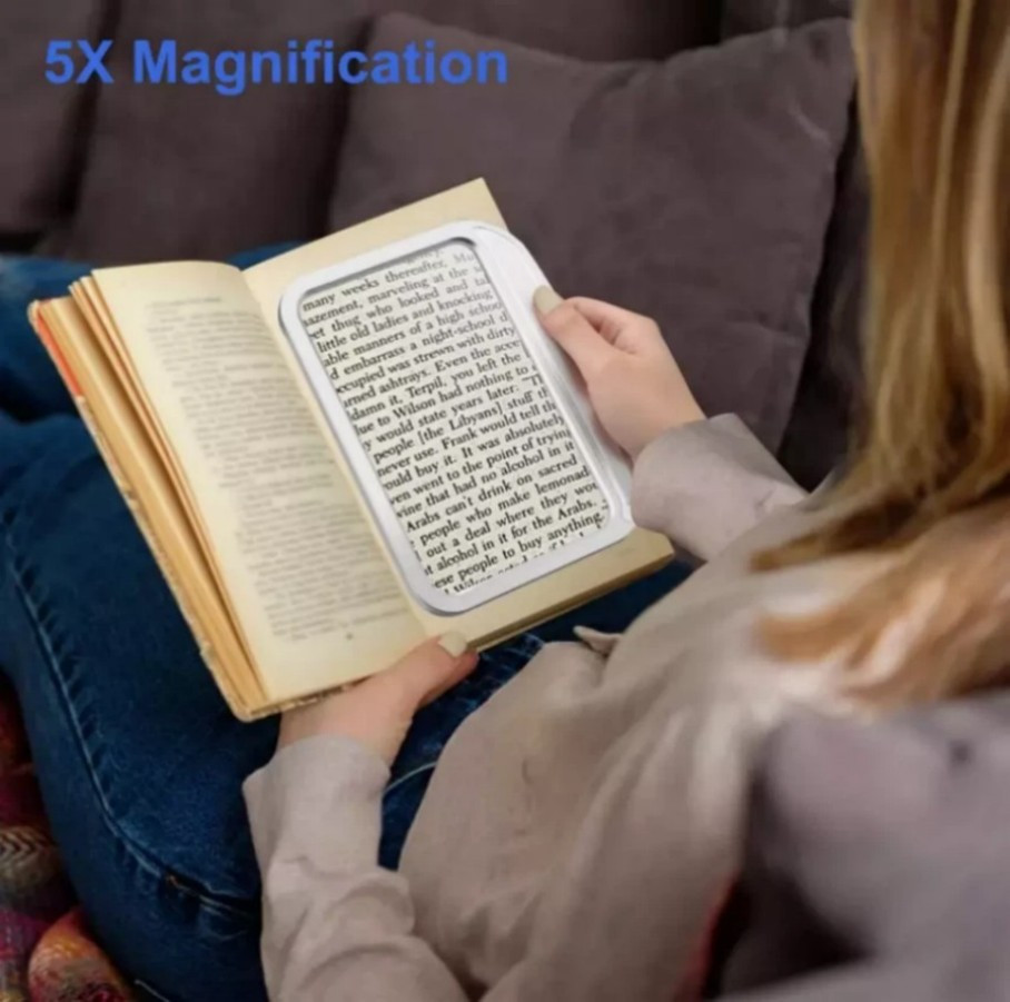 5X Full Page Magnifier Large Handheld Magnifying Glass for Low Visions USA*&*//