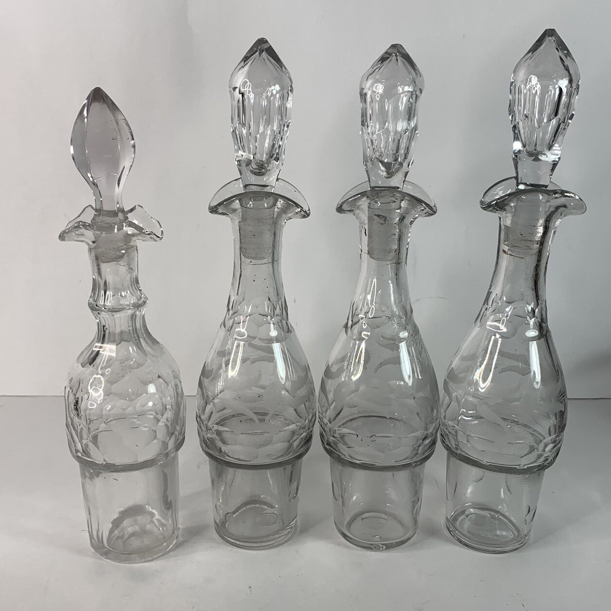 Antique Victorian Silver Plated Cruet Condiment Set Caddy Etched Glass Server