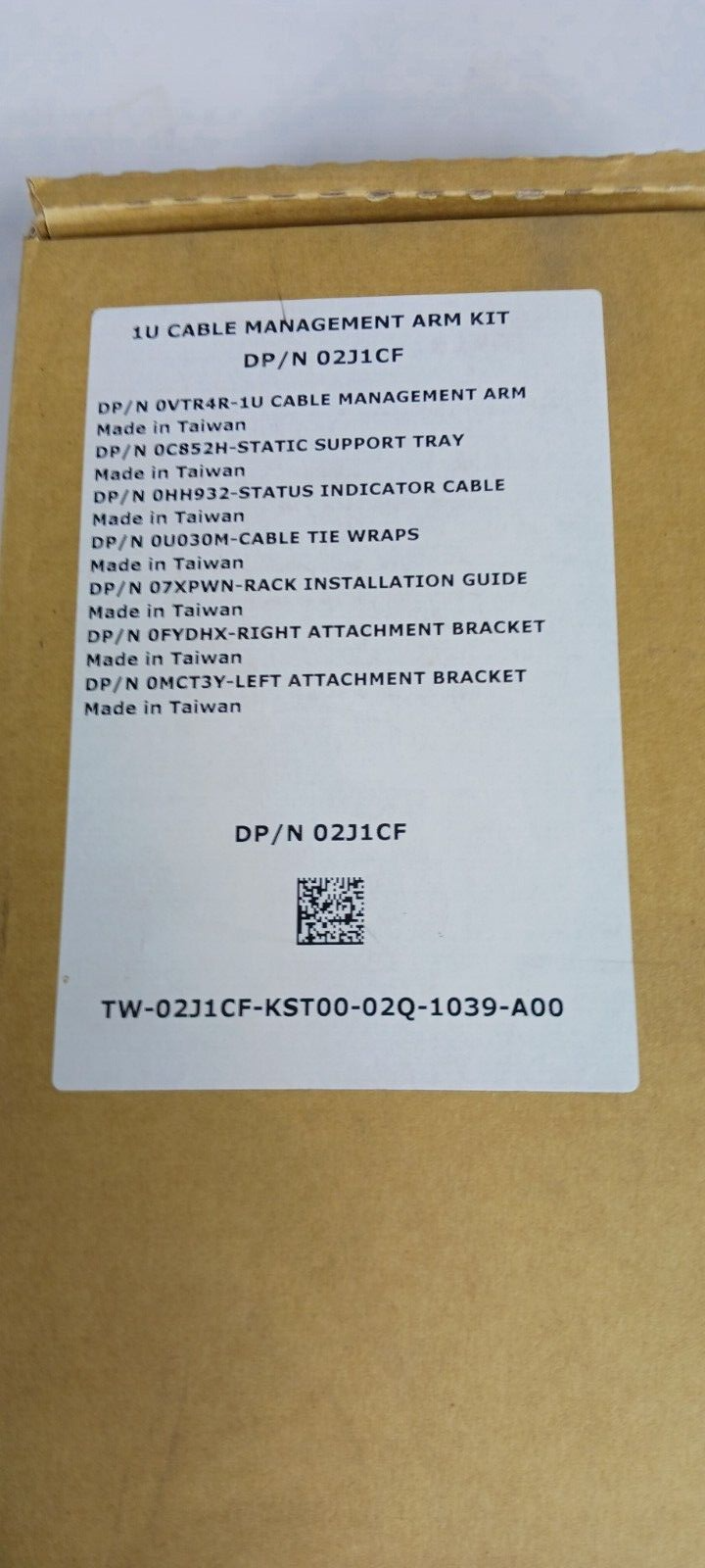 Dell 2J1CF 1U cable management arm R630 R640 R620 R6415 660xs 650xs