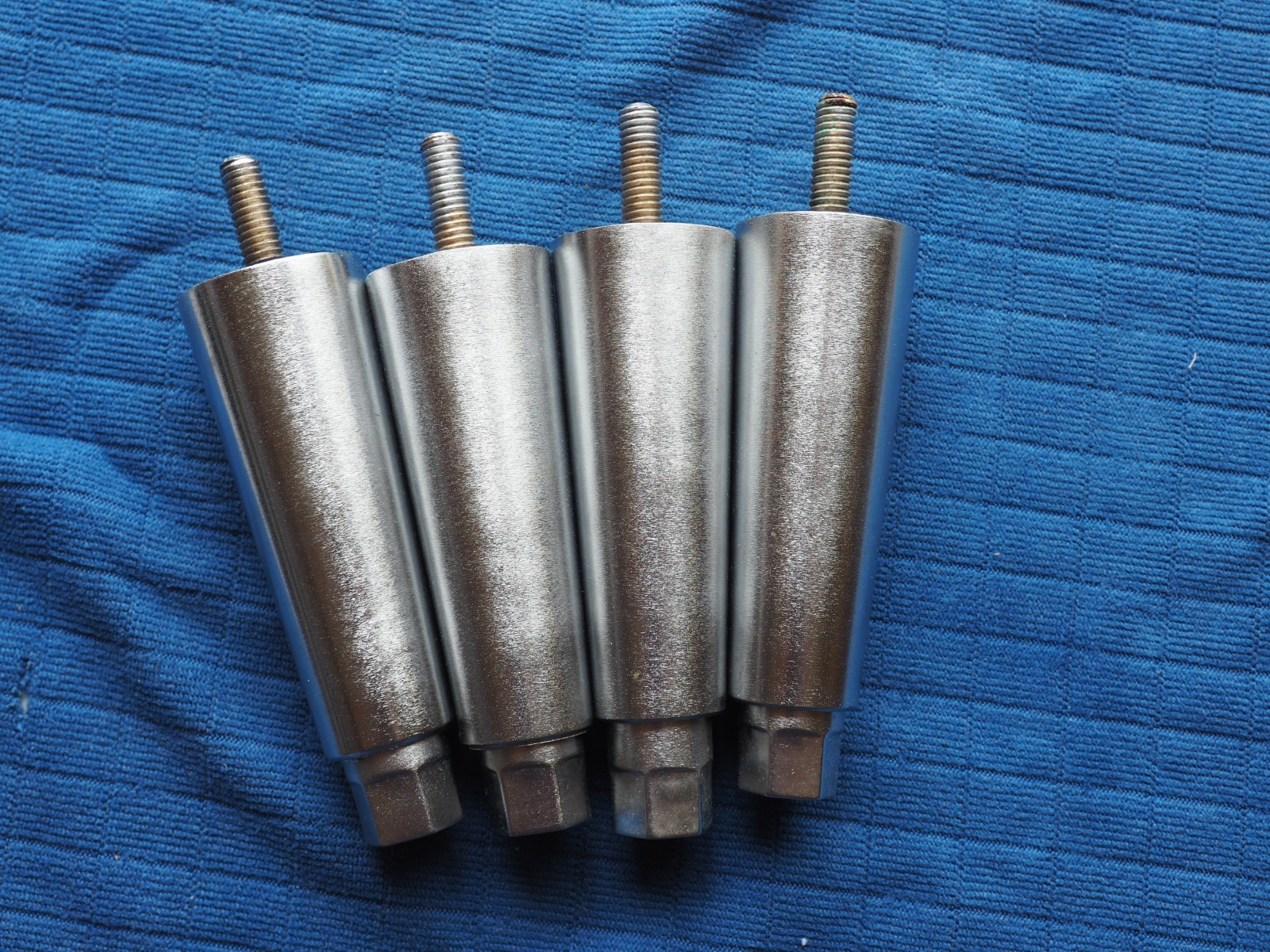 Set Four KASON 4" Tapered Steel Adjustable Legs Industrial Commercial 4-15/16"