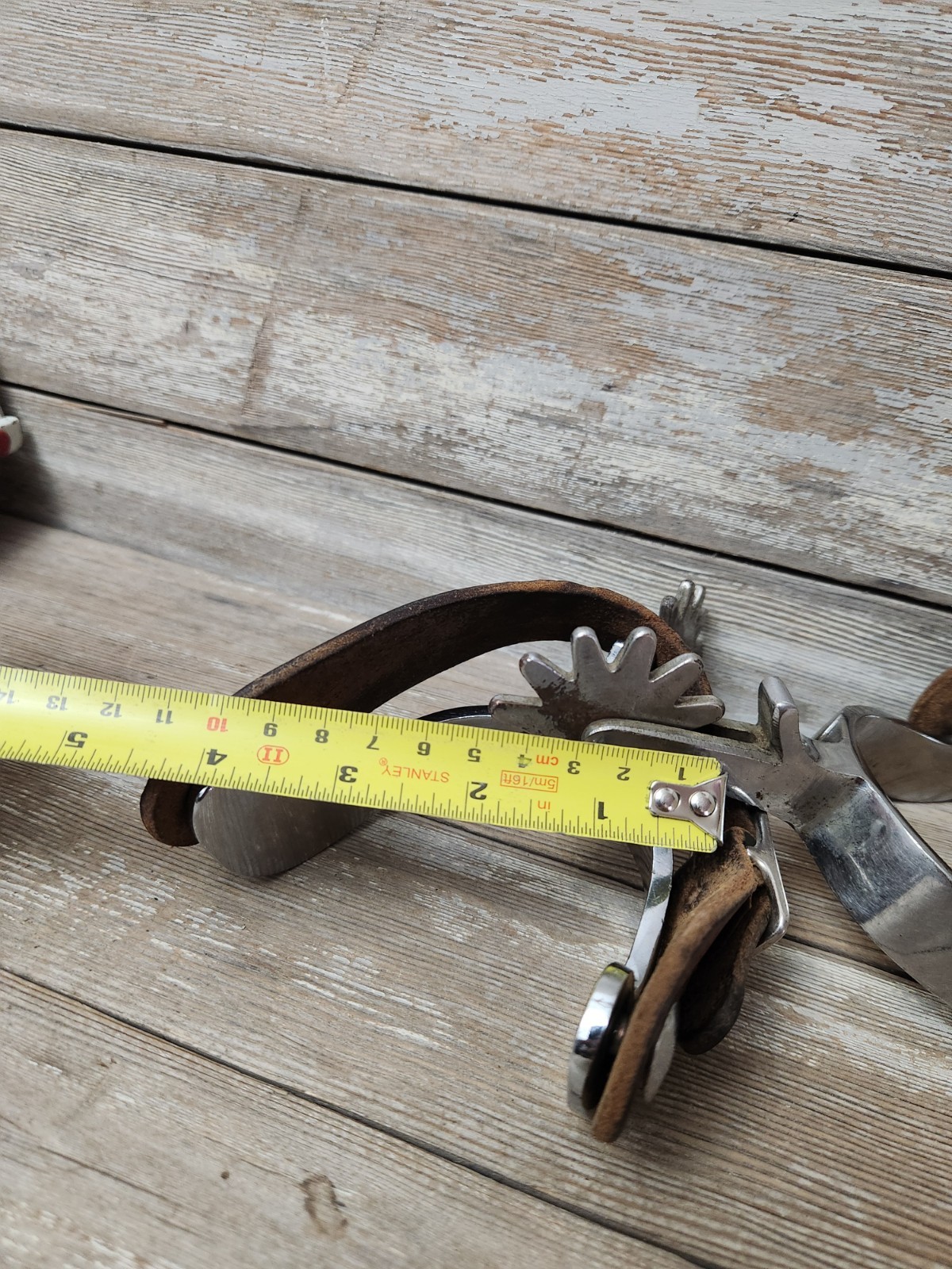 Crockett Renalde Spurs Large Rowel Chrome Plated w/Leather Straps Cowboy Western