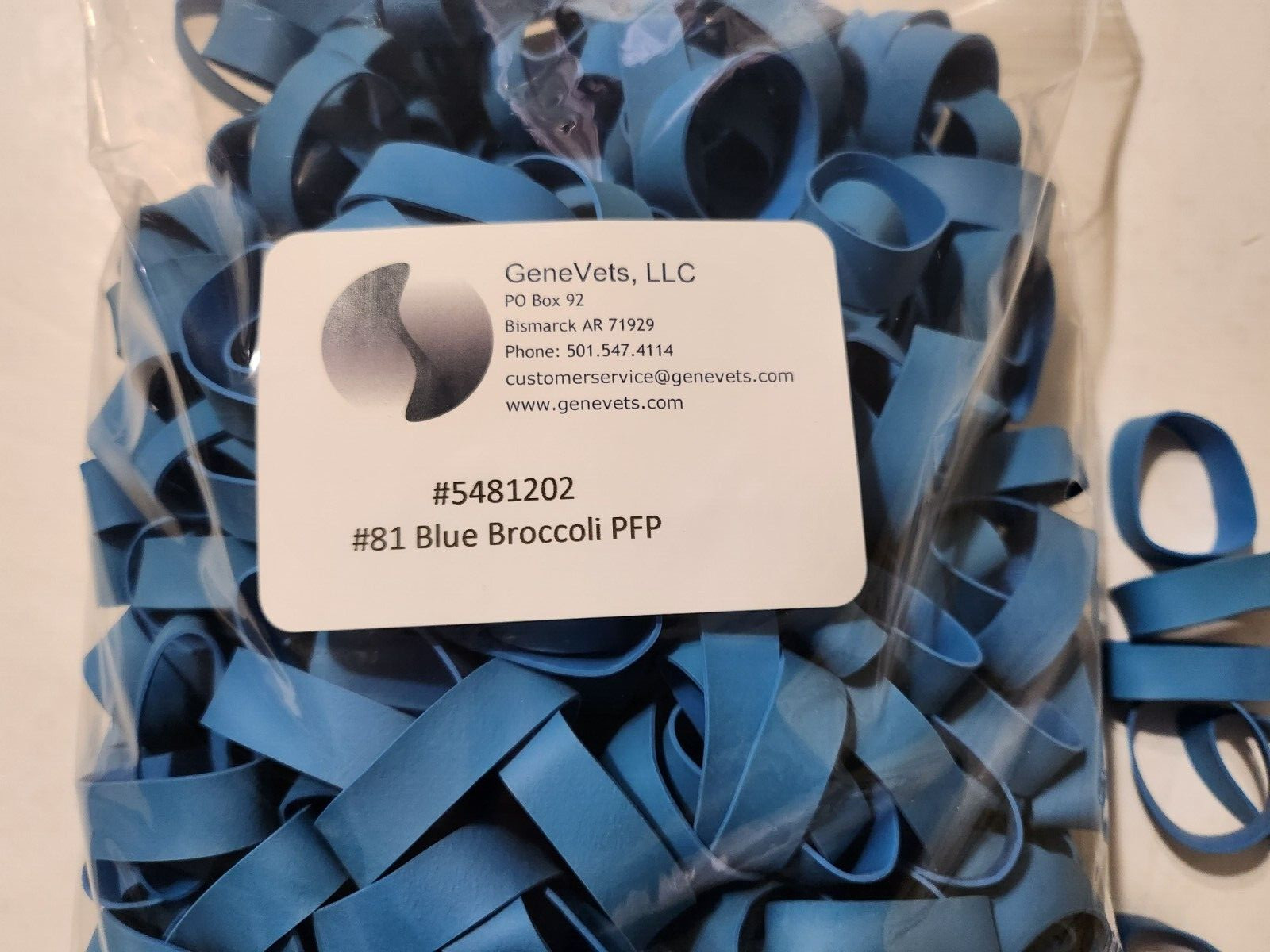 Alliance Rubber Blue Broccoli PFP Bands 2" x 1/2" #81 1 LB Bag Broccoli/Produce