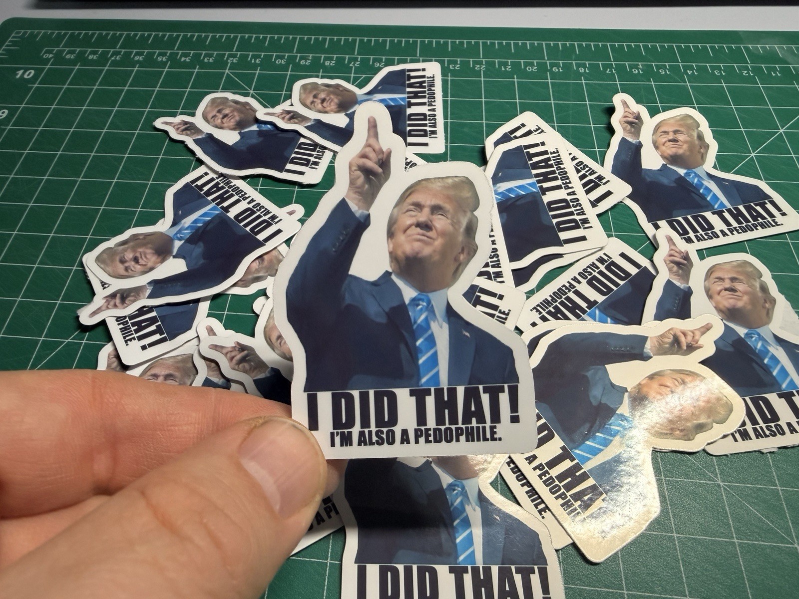 Trump “I DID THAT! I’m Also A Pedophile” Stickers -10pc- Decals Car Gas Station