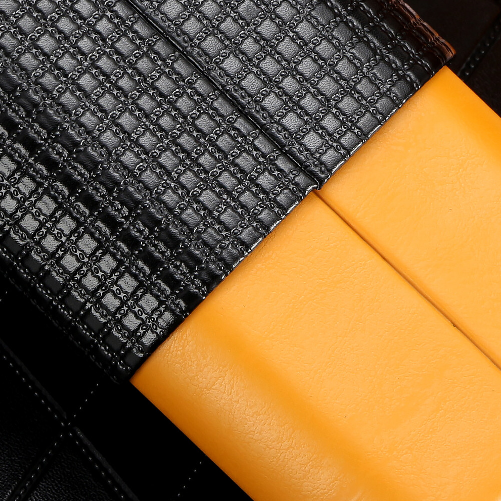 Leather Cedar Wood Cigar Case Portable Humidor 3 Cigars Tubes Yellow Box Gift