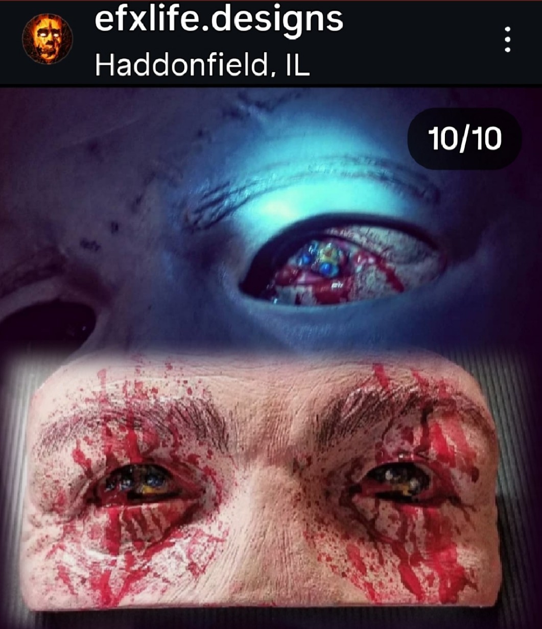 Halloween II, 1981 Michael Myers Warlock H2 MASK INSERT, Damage Blood Tears