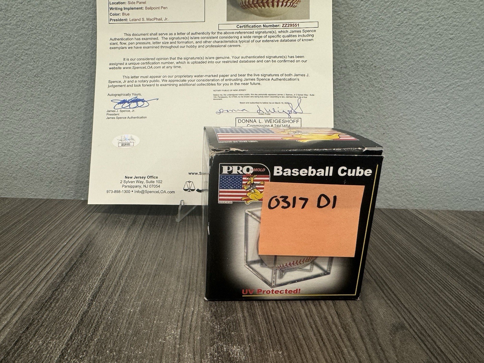 Joe DiMaggio Autographed Rawlings Baseball JSA COA ZZ29551