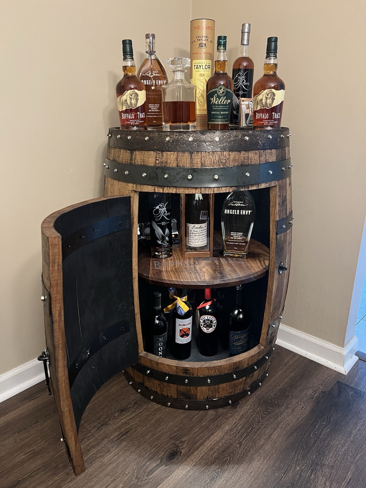 Whiskey Barrel Cabinets Bars “Free Shipping”