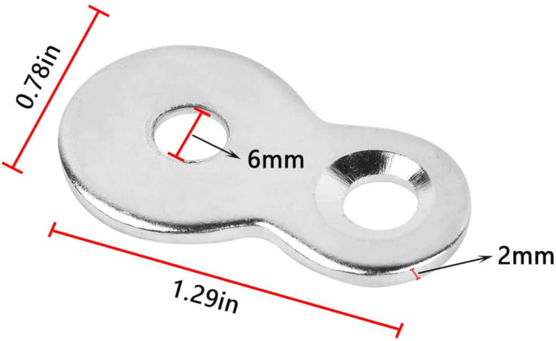 20 Pack Figure 8 Steel Desk Top Fastener Clip - Heavy Duty Figure-Eight