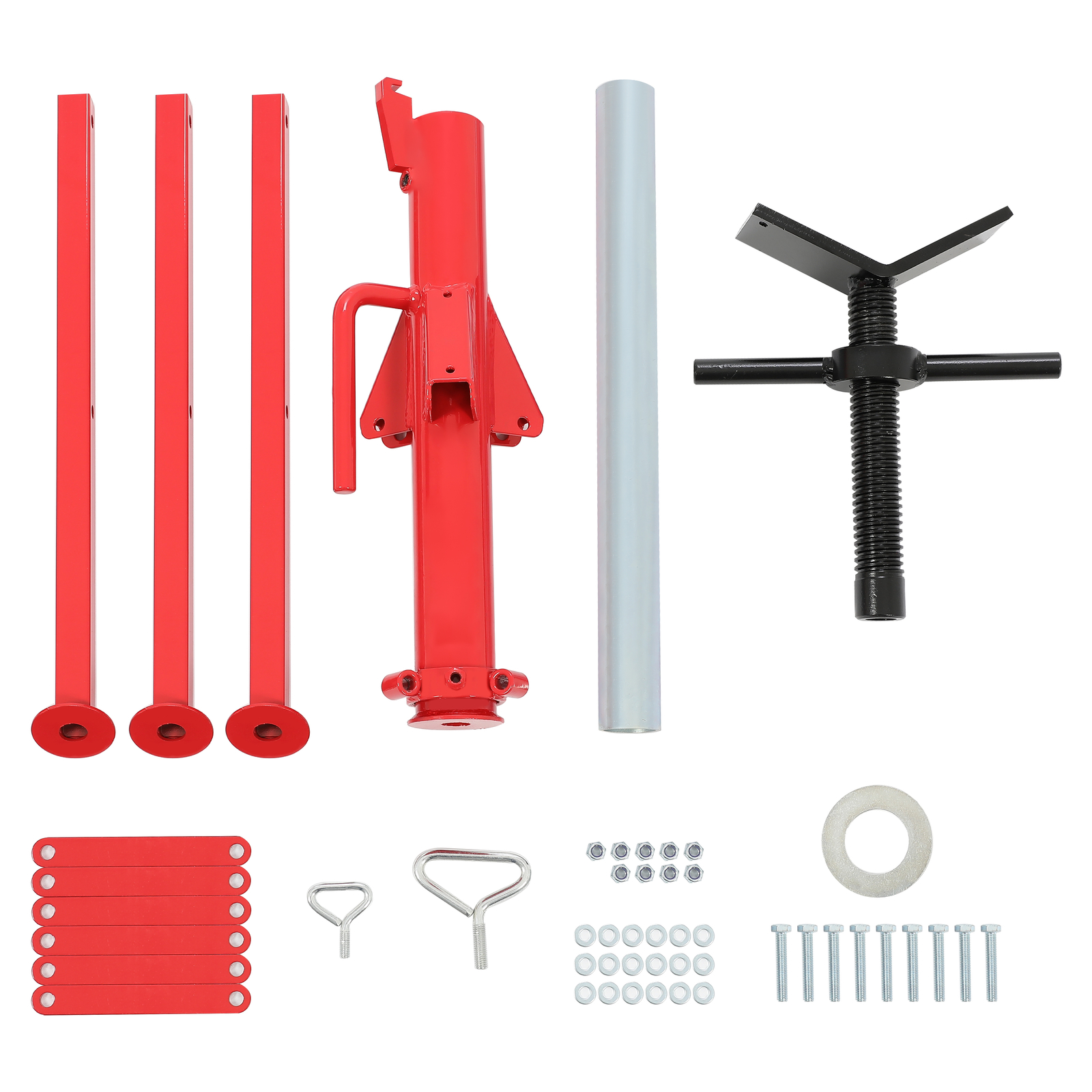 28"-52" Height 2500LB Steel Red V-Head Pipe Stand Folding Tripod Jack