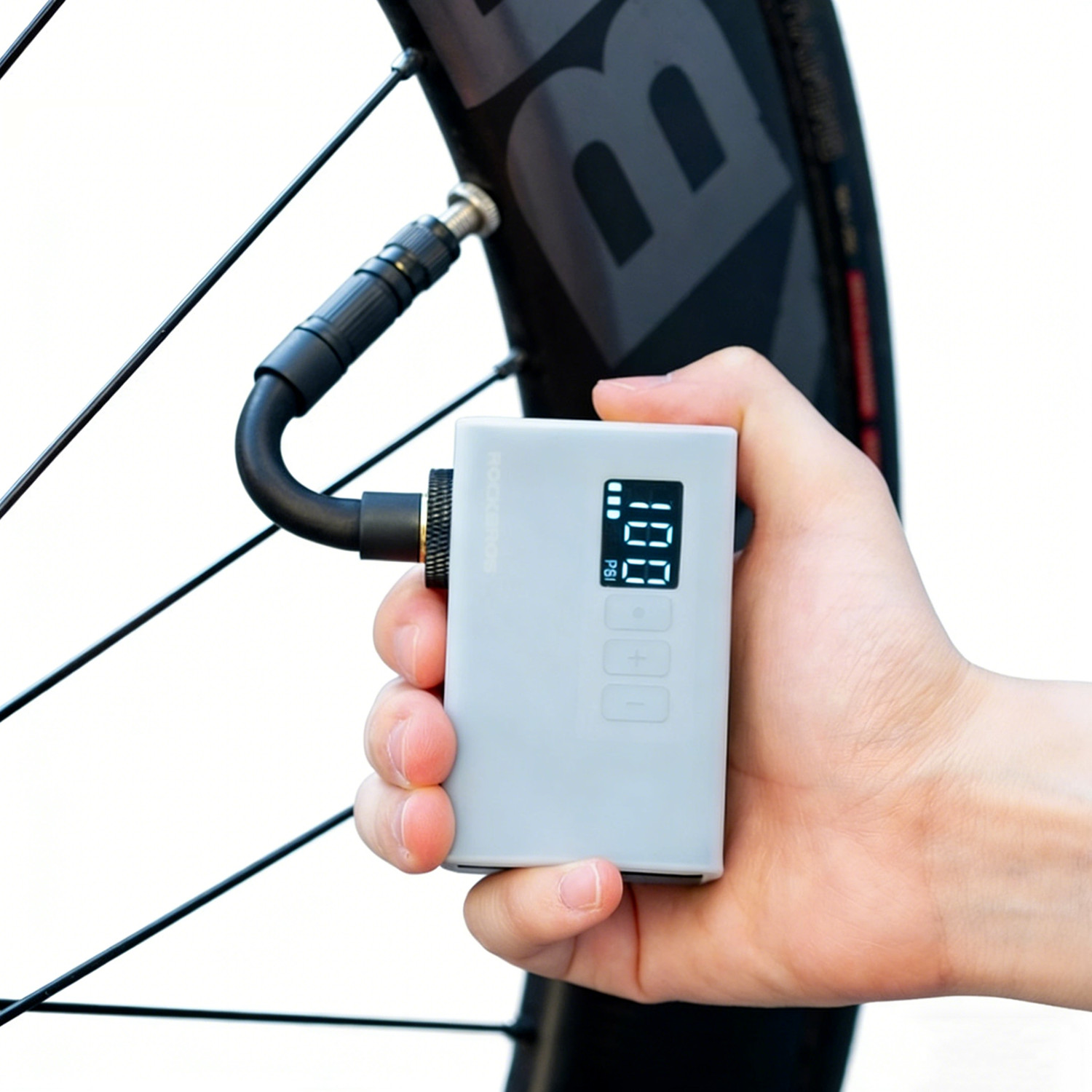 ROCKBROS Electric Air Pump Mini Bike120PSI Portable Fast Inflation FV/AV 240mAh