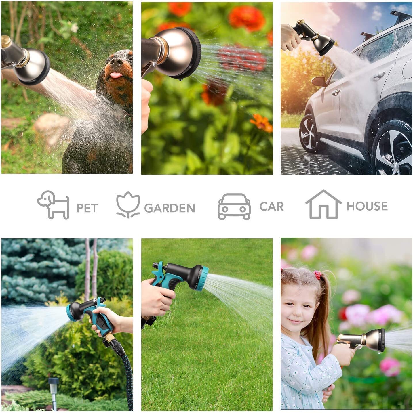 4X Stronger Deluxe Heavy Duty Expandable Flexible Garden Water Hose (50ft,100ft)