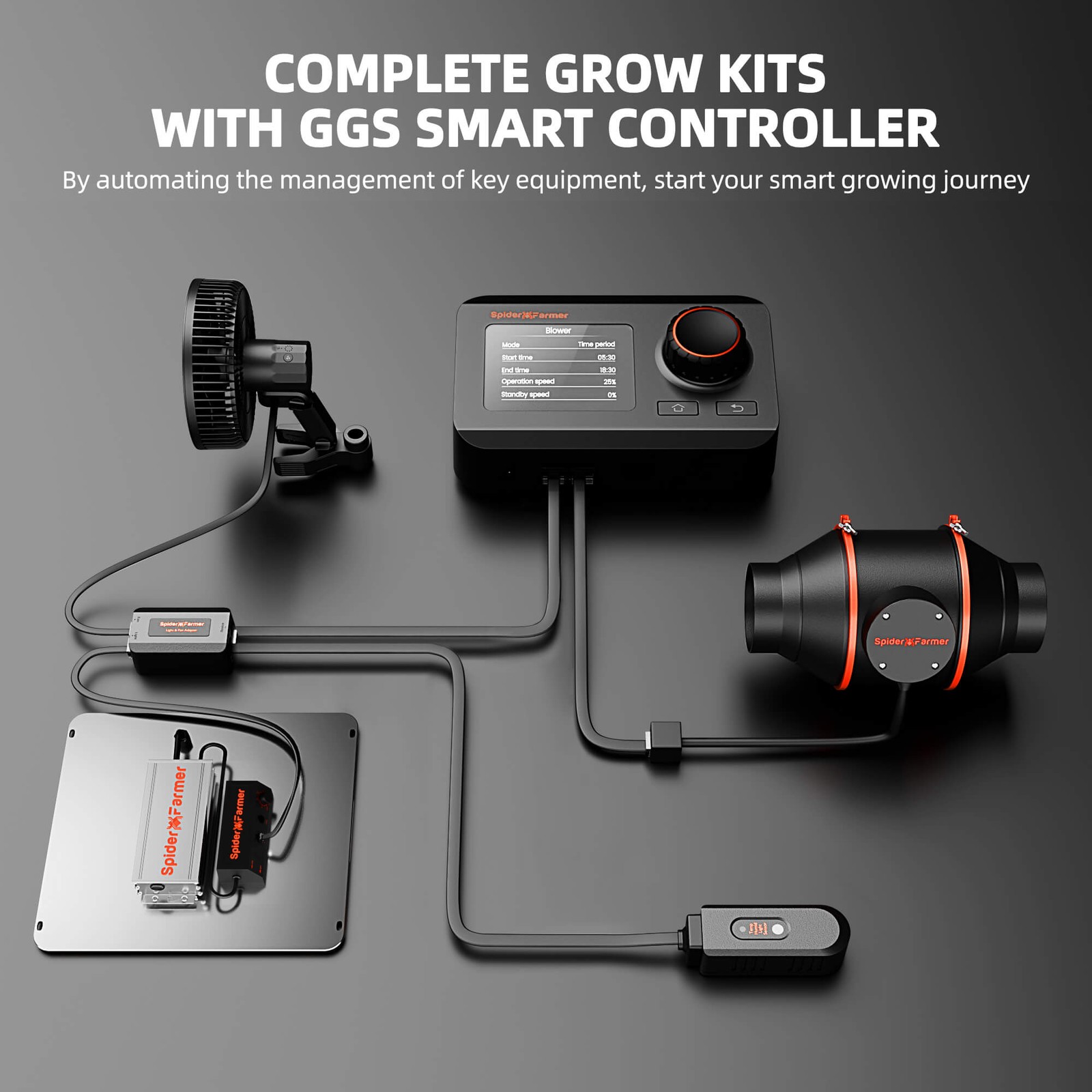 Spider Farmer Smart Grow Tent Kit w/SF1000EVO LED 2x2ft Grow Tent W/GGS Wifi