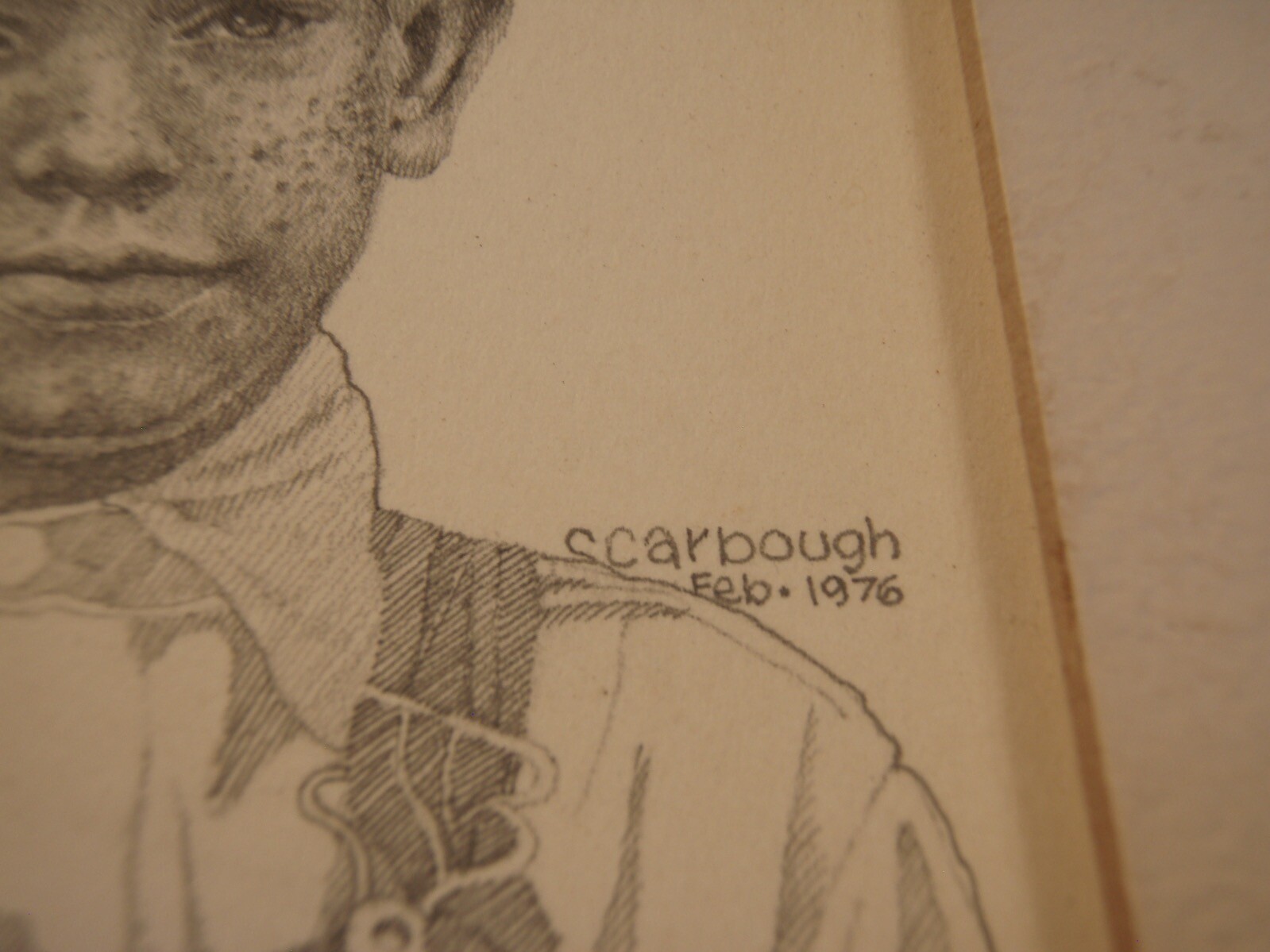 SIGNED vintage Ronald ron SCARBOUGH black american Artist Original DRAWING art