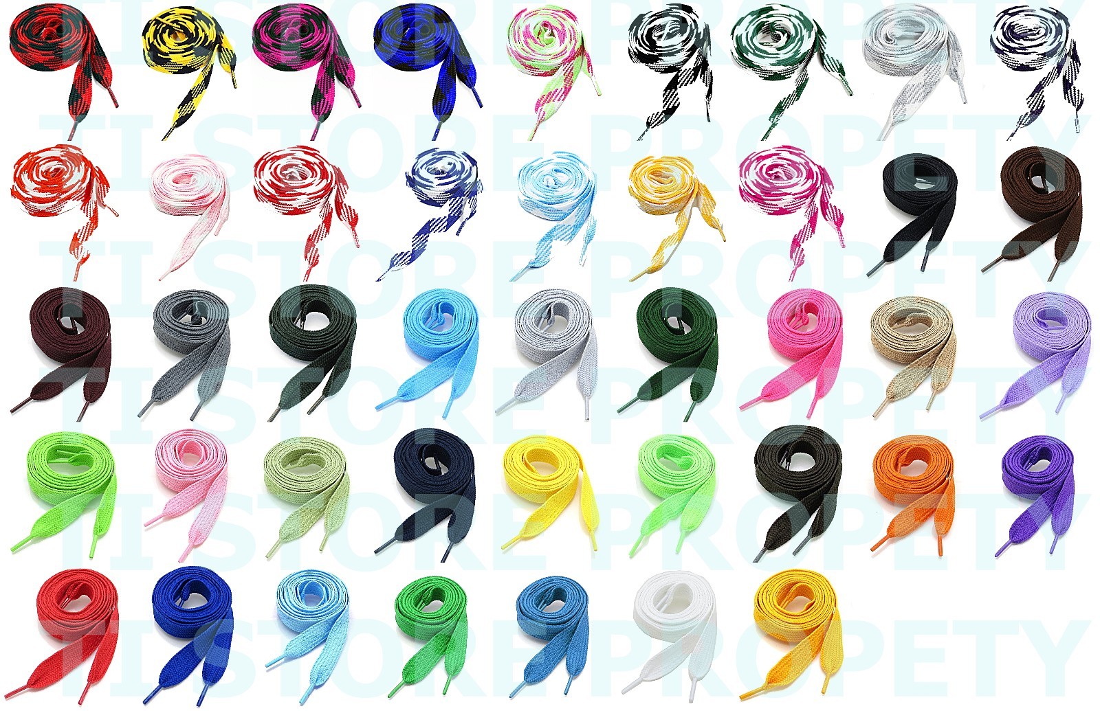 (2 Pairs) FLAT WIDE SHOELACES THICK SHOE LACES 52" LONG SALE NEW