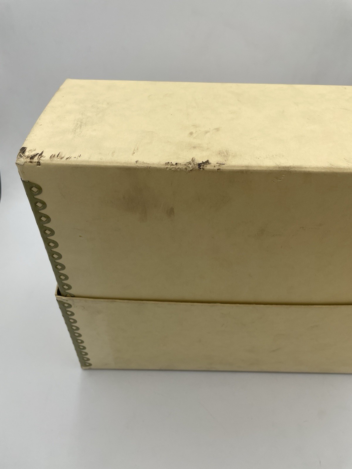 Vtg Archival Storage Box Metal Edge Archival Boxboard AcidFree 12.5x10.5x5