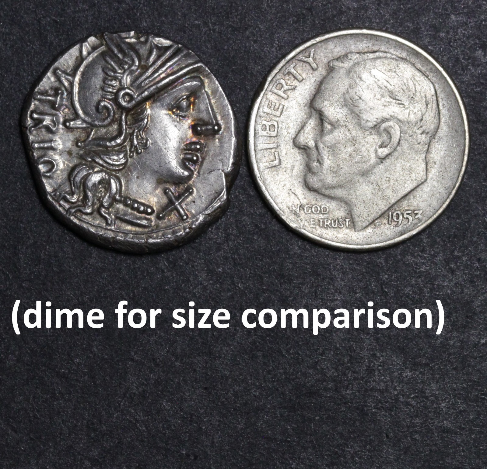 Roma Head Denarius XF 136BC Ancient Roman Republic Silver Coin Lucretius Trio