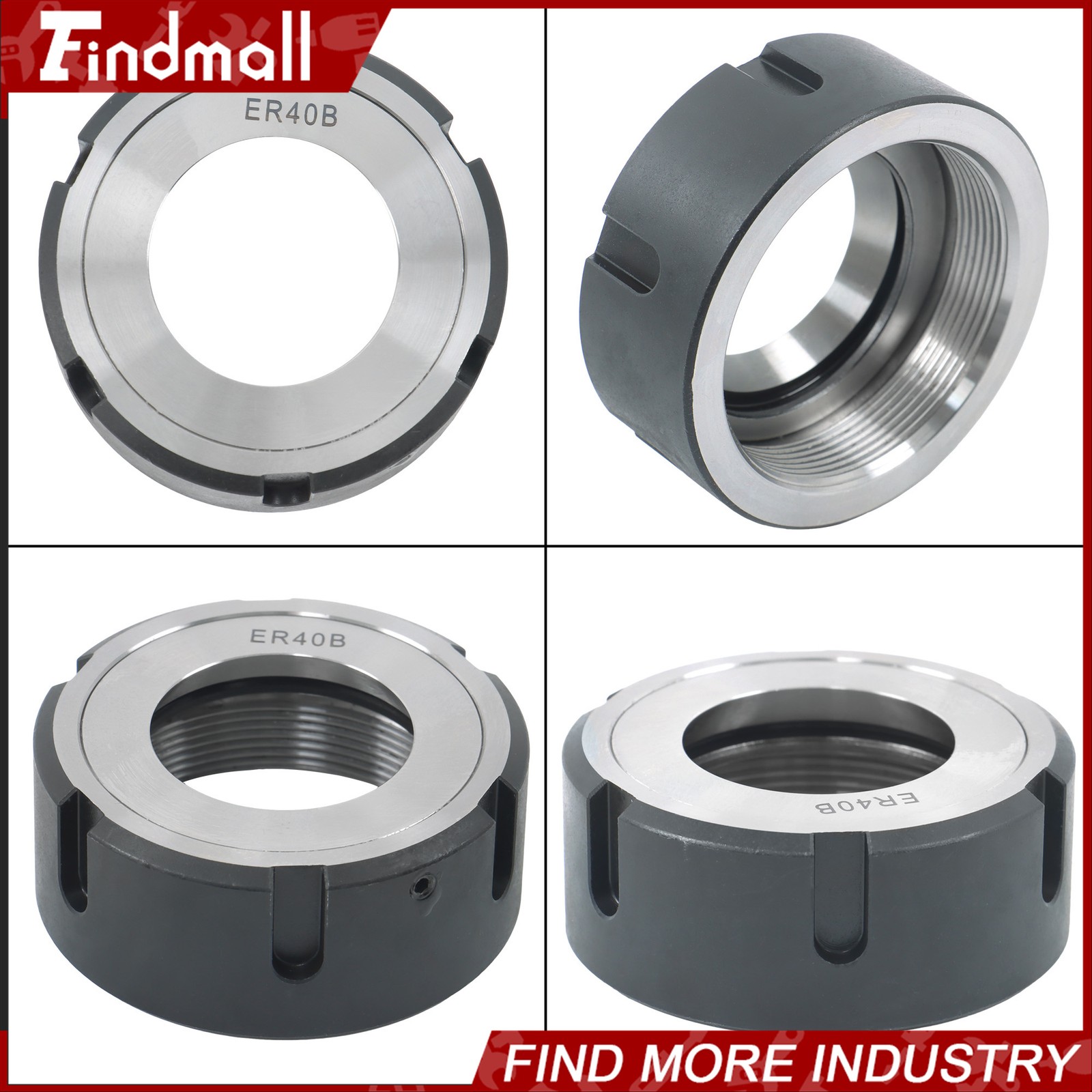Findmall Precision ER40 Ball Bearing Collet Nut for CNC Tool Holder