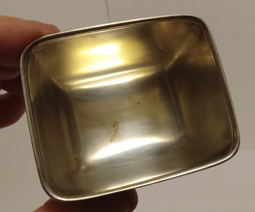 Pair Antique Footed SIlverplate NUT CUPS Monogram M