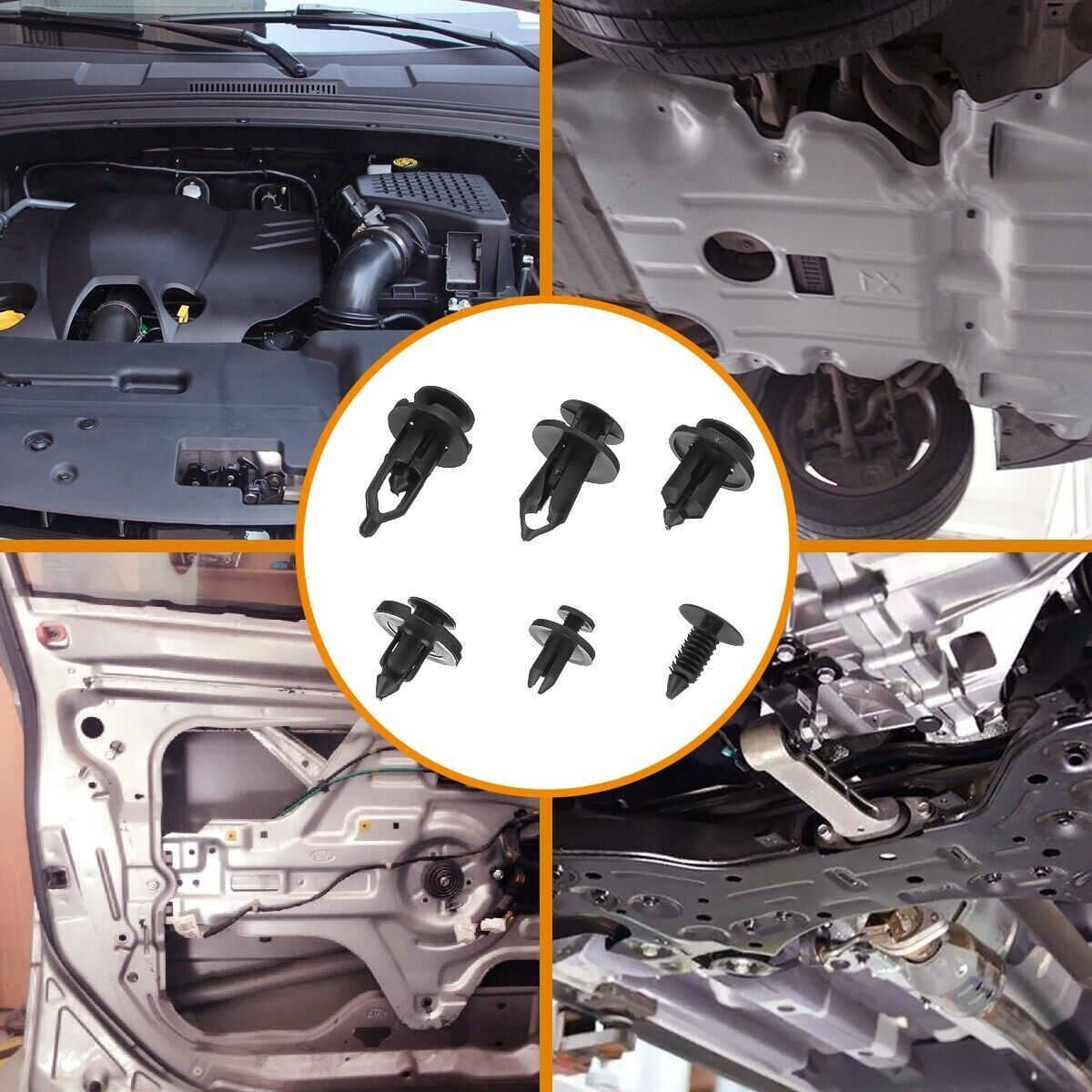 200PCS Bumper Clips Fender Trim Car Body Push Pin Rivet Fastener Retainer