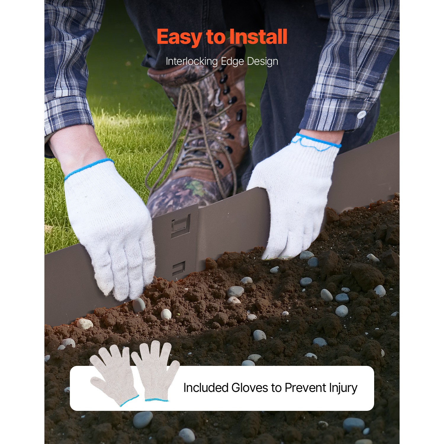 Steel Landscape Edging 5 Packs 39 x 5in Rust-Resistant Edging Border Brown