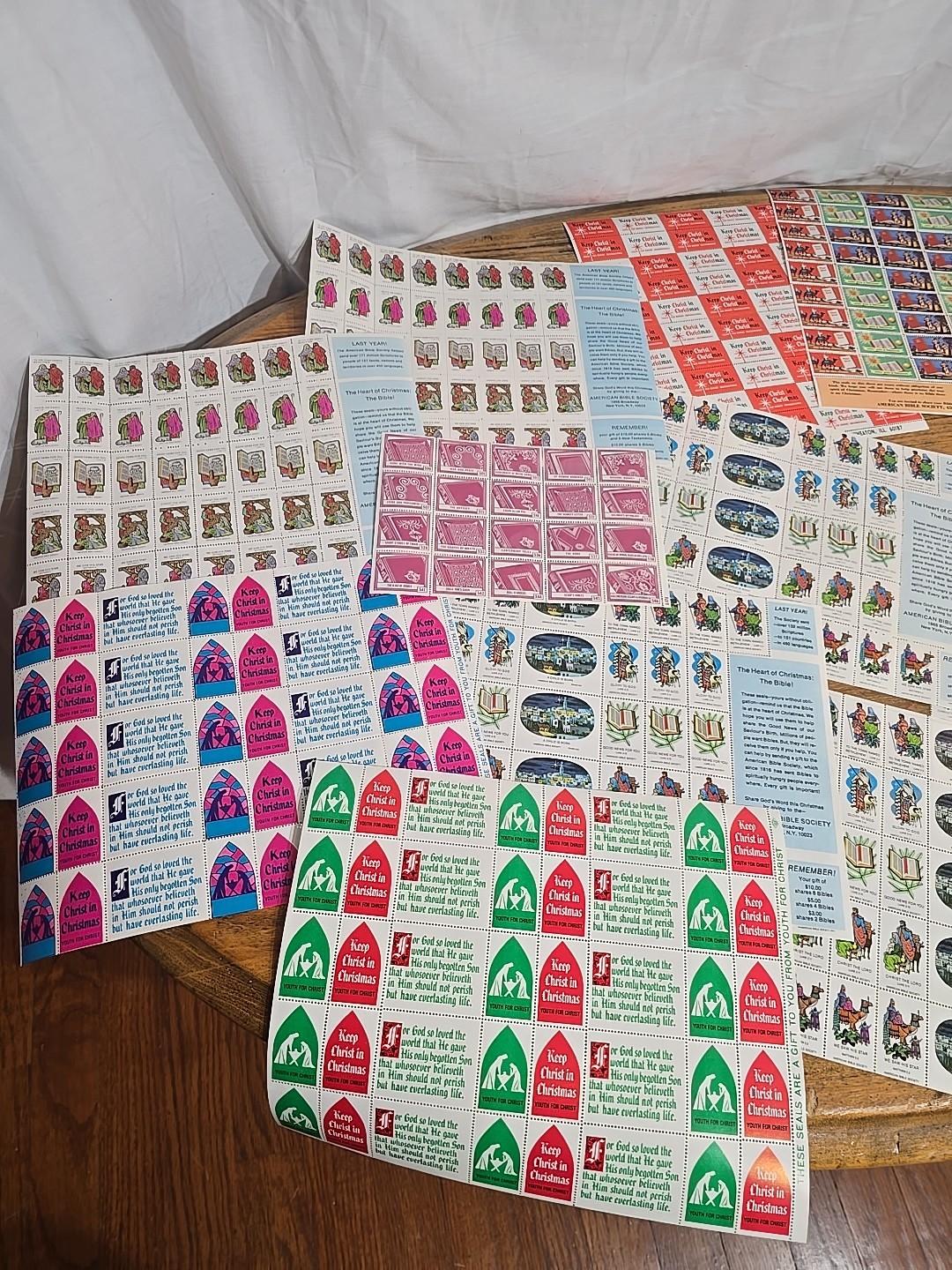 Vintage Religious SEAL STAMP Sheets lot