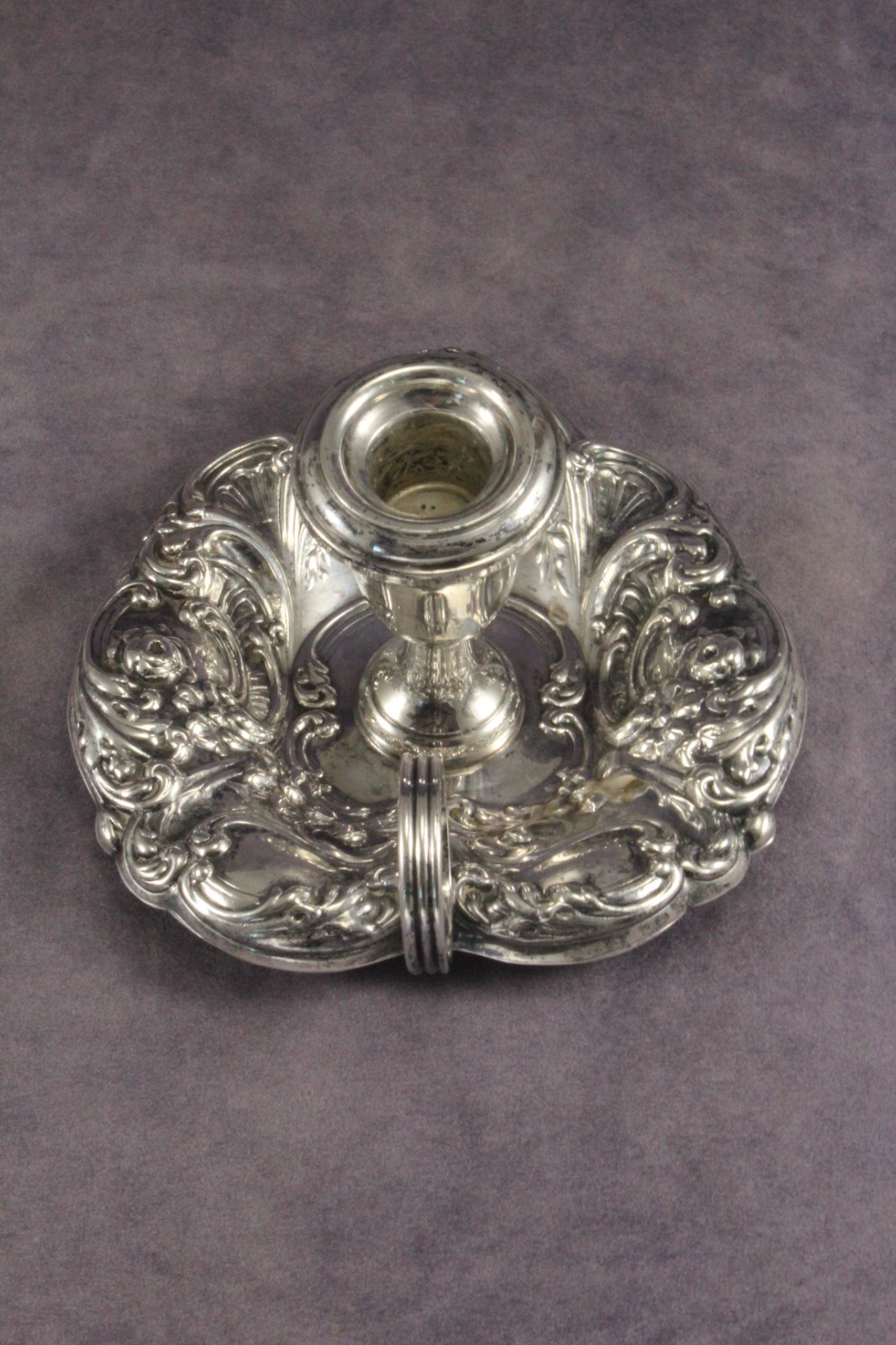 Vintage Gorham 4" Art Nouveau Sterling Silver Repousse Chamber Stick 45g No 324