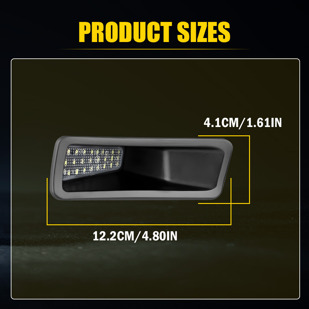 For Ram 1500 2019-2024 Auto LED License Plate Light Rear Bumper Tag Lamp White