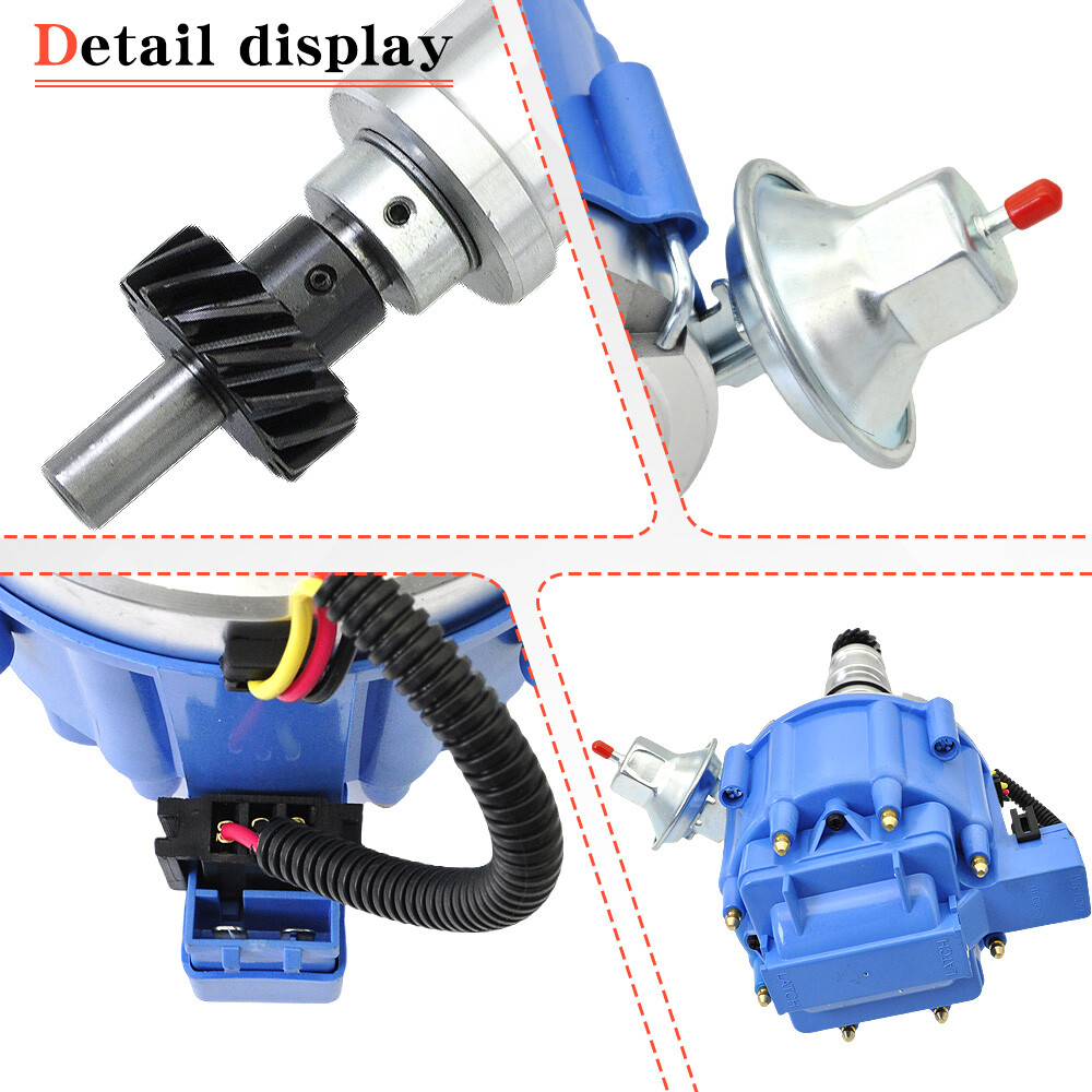 for Ford FE HEI Distributor 332 352 360 406 427 428 & Spark Plug Wires Accel