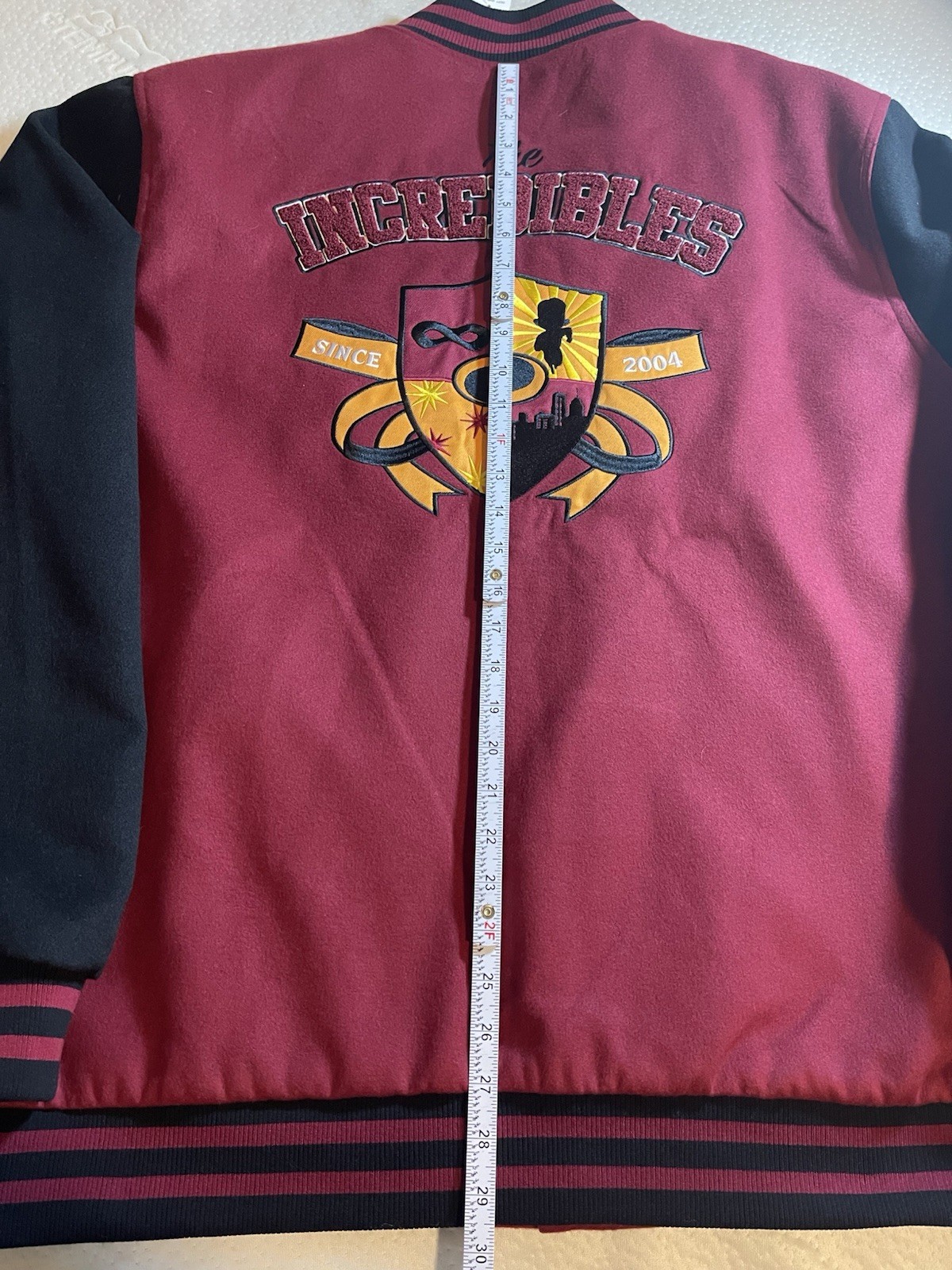 Disney Pixar The Incredibles Dash Parr Logo Varsity Jacket Large NWT