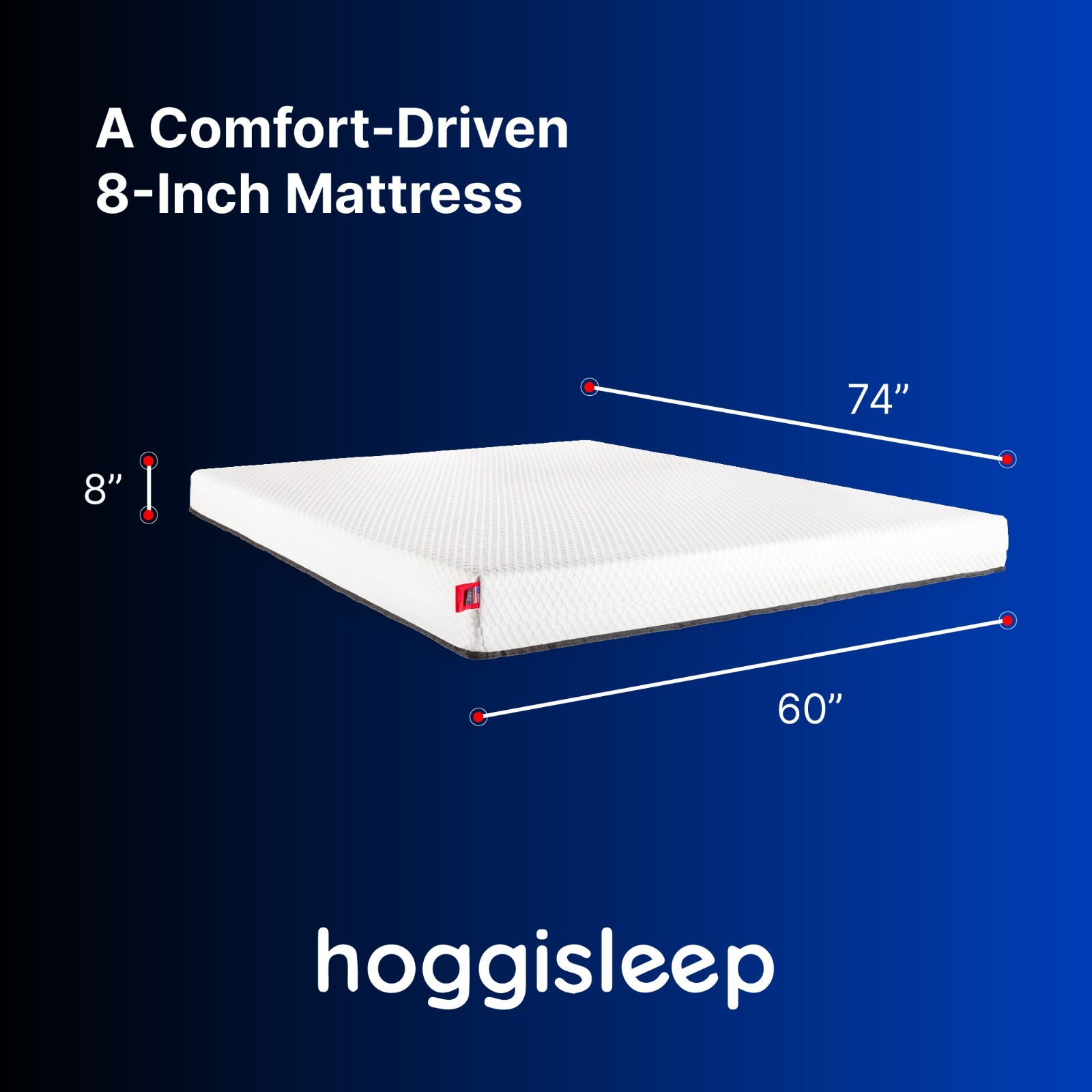 Short Queen, 8 Inch RV Mattress 60x74, High-Quality Memory Foam, hoggisleep NEW