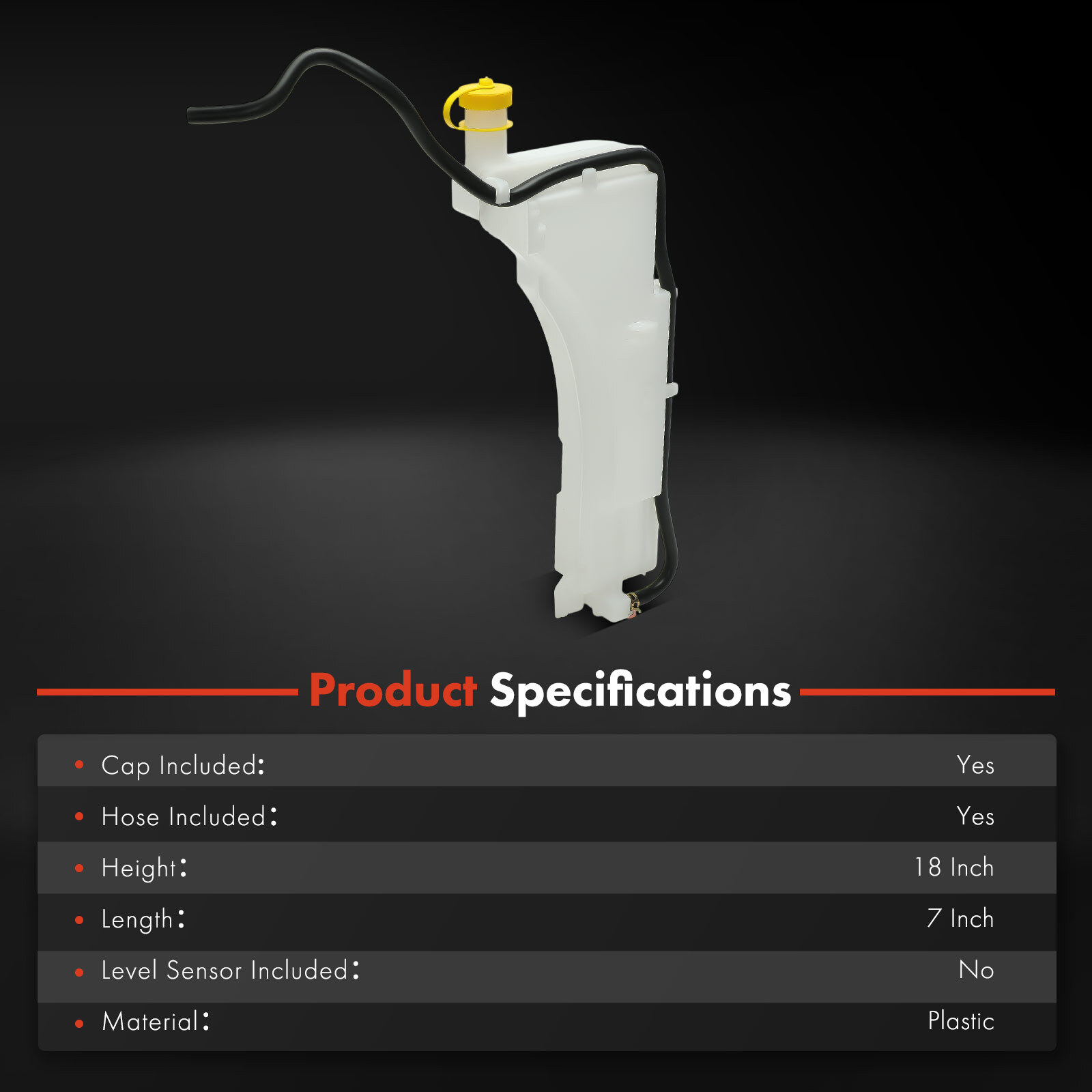 Front Engine Coolant Reservoir with Cap & Hose for Nissan Juke 2011-2017 L4 1.6L