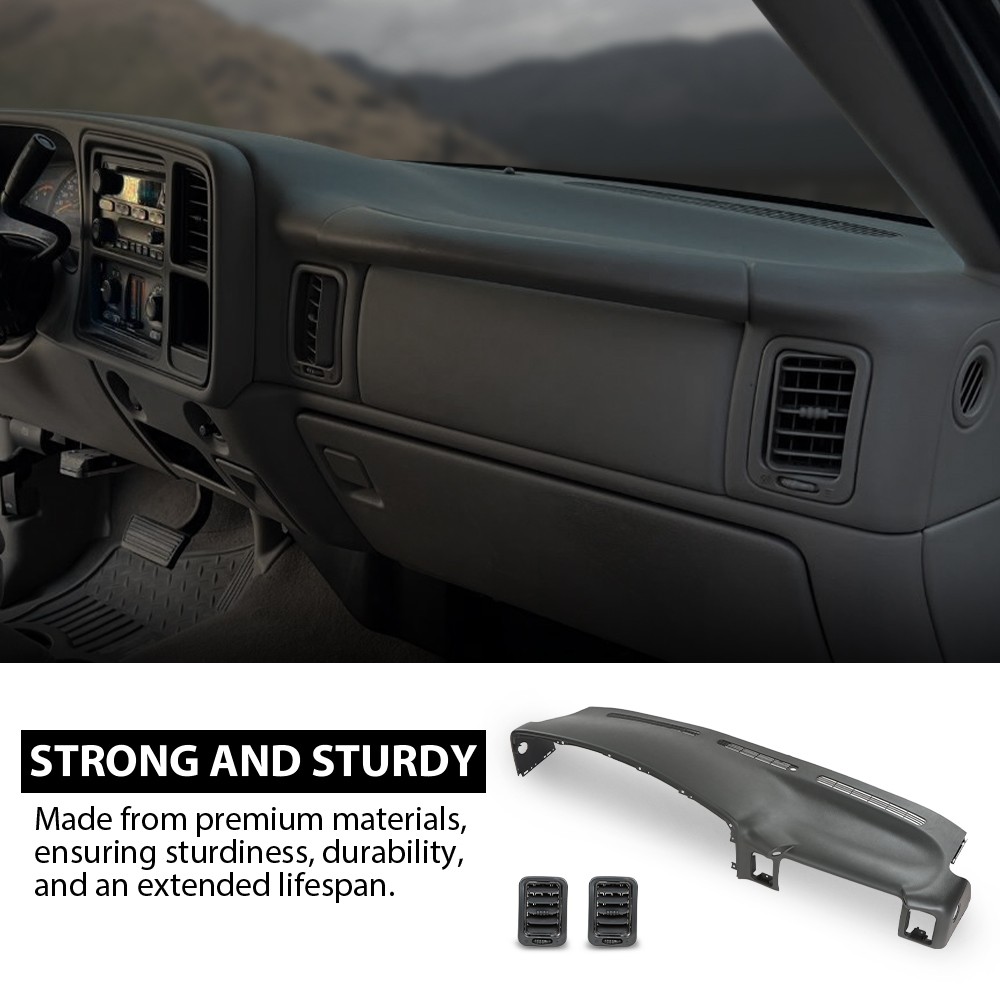 Fits 1999-2006 Chevy Silverado Sierra Molded Dash Cover Cap Board Overlay Gray