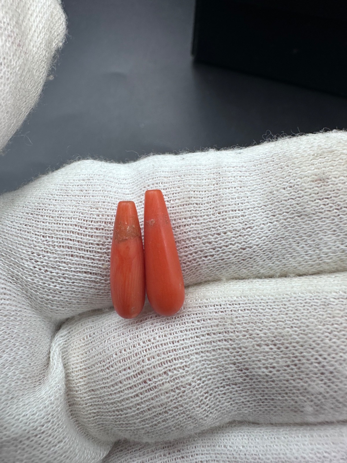 ANTIQUE UNDYED BEAD CORAL Vintage Mediterranean NATURAL Tibet momo Japan salmon