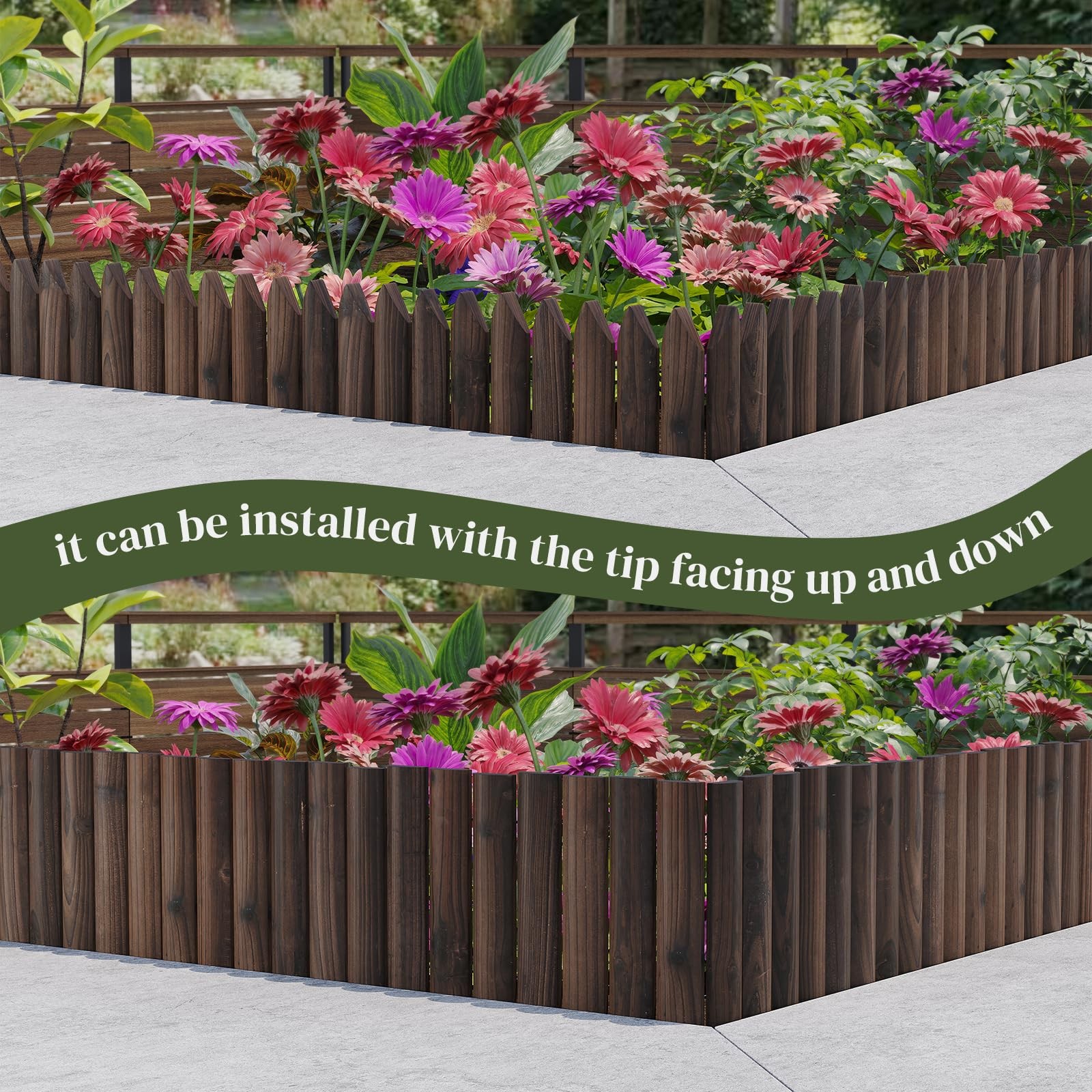 Garden Border Edging Landscape Edging Border Wooden Landscape Edging Wood Fen...